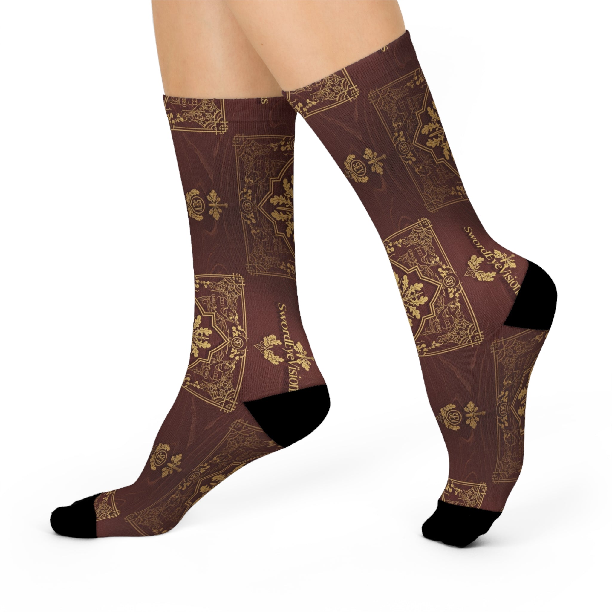 Imperial Burgundy Gold Socks — SEV Shadow Layer V2 — alternate view 2 of 4