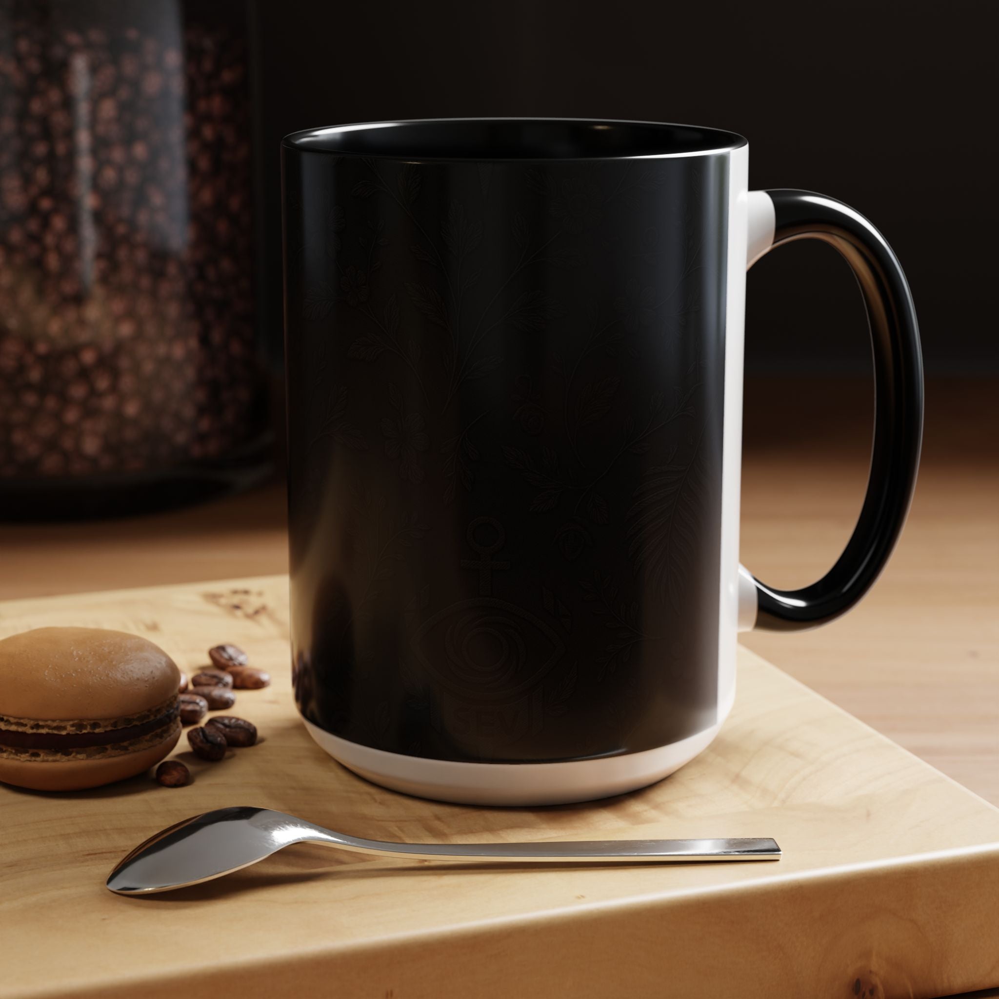 SEV ACCENT COFFEE MUG — NOIR GRAPHITE SUBTLE BOTANICAL — alternate view 32 of 68