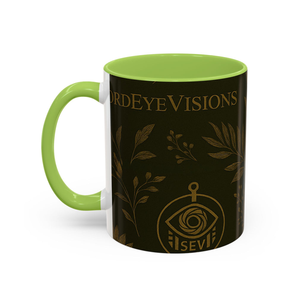 SEV ACCENT COFFEE MUG — DEEP OLIVE GOLD BOTANICAL — alternate view 60 of 68