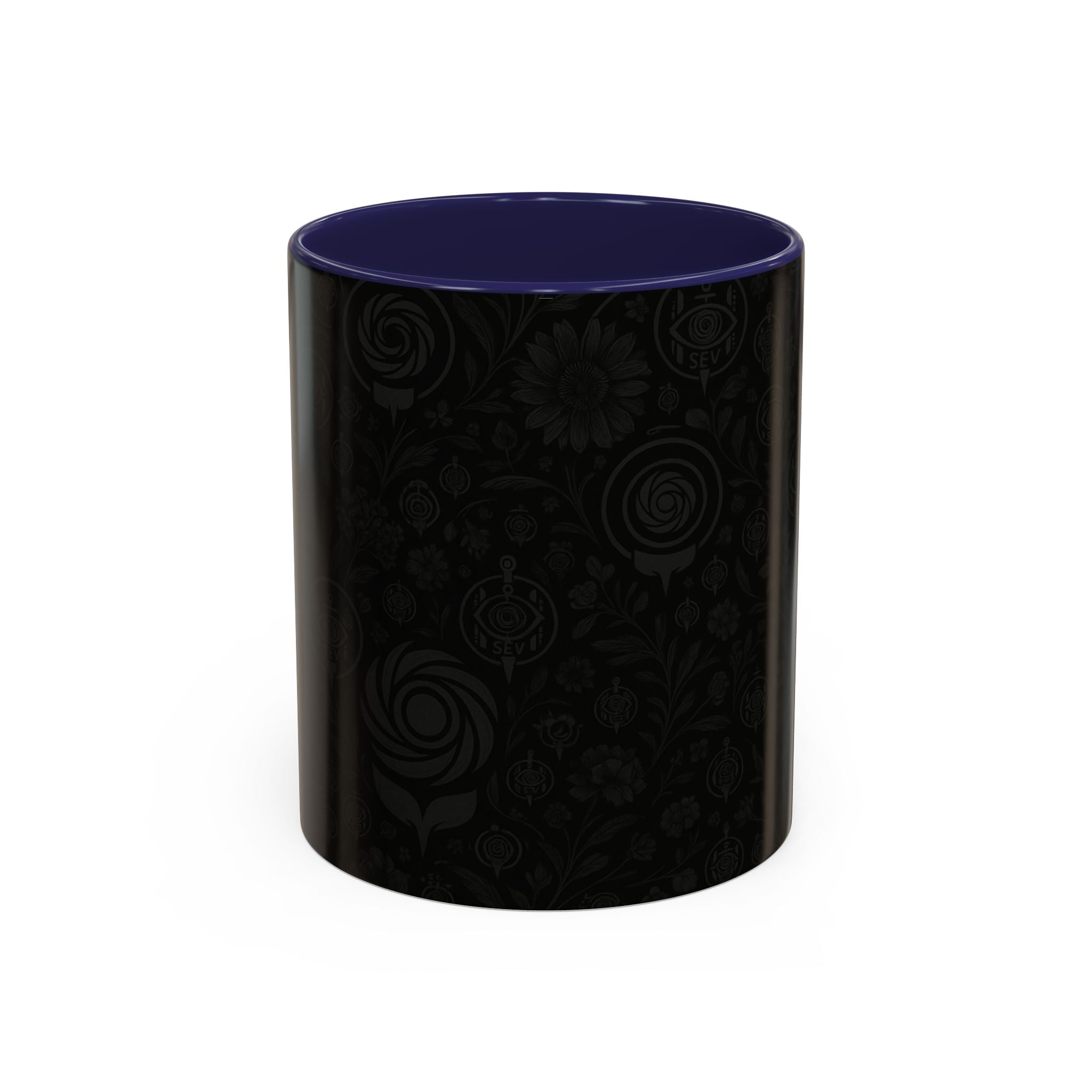 SEV ACCENT COFFEE MUG — COOL NOIR GRAPHITE FLORAL — alternate view 3 of 68