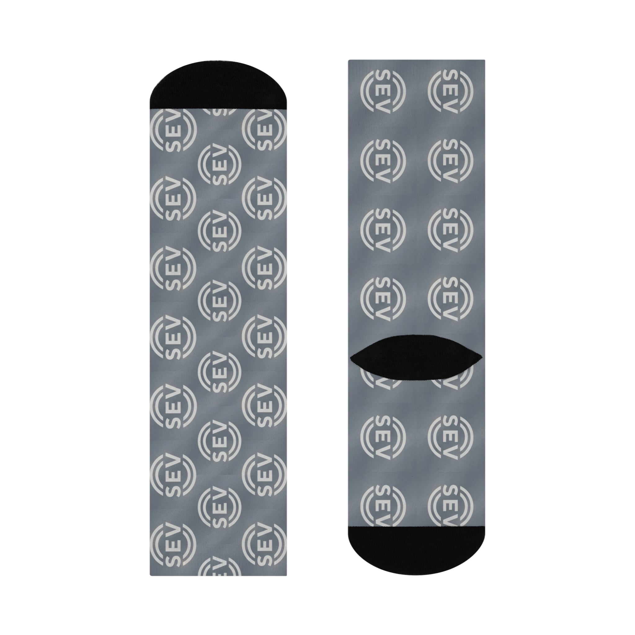 Winter Steel Grey Socks — SEV Grey Monogram (Dense) — alternate view 4 of 4