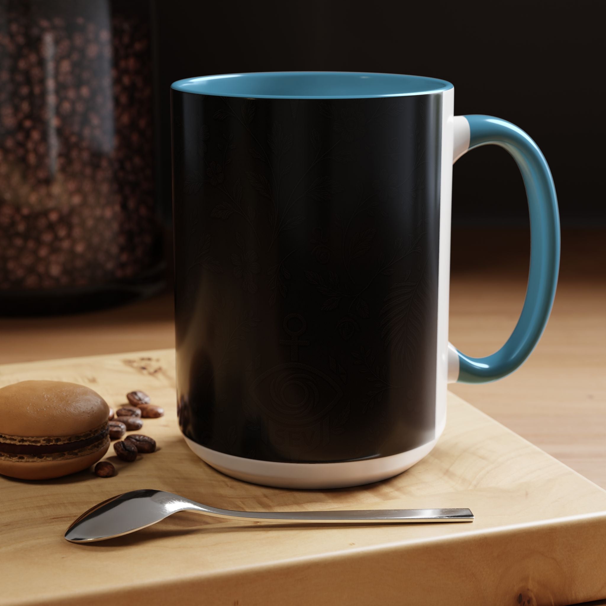 SEV ACCENT COFFEE MUG — NOIR GRAPHITE SUBTLE BOTANICAL — alternate view 47 of 68