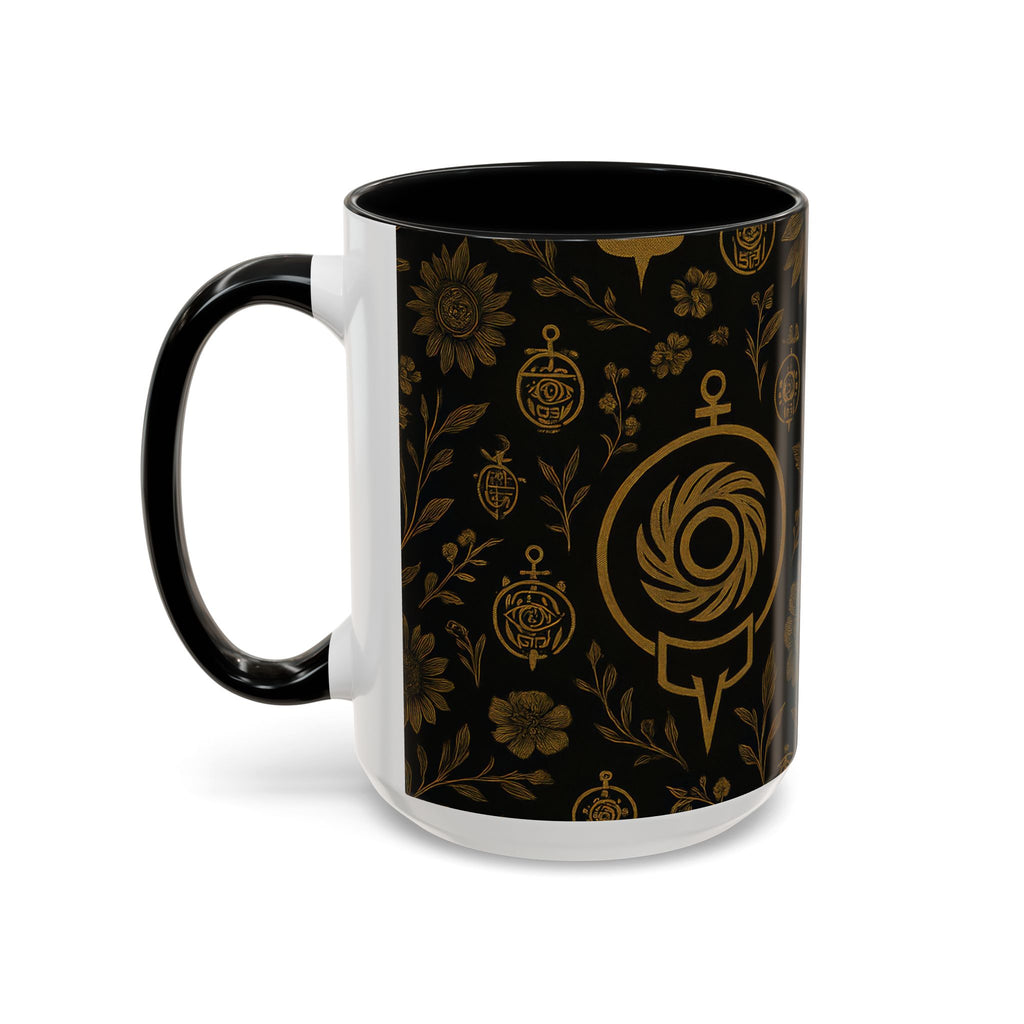 SEV ACCENT COFFEE MUG — NOIR GRAPHITE DEEP ANTIQUE GOLD FLORAL — alternate view 30 of 68