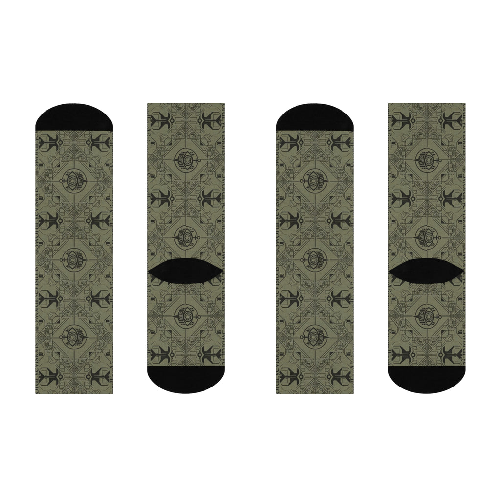 Utility Olive Noir Socks — SEV Overlaid Interlock — alternate view 3 of 4