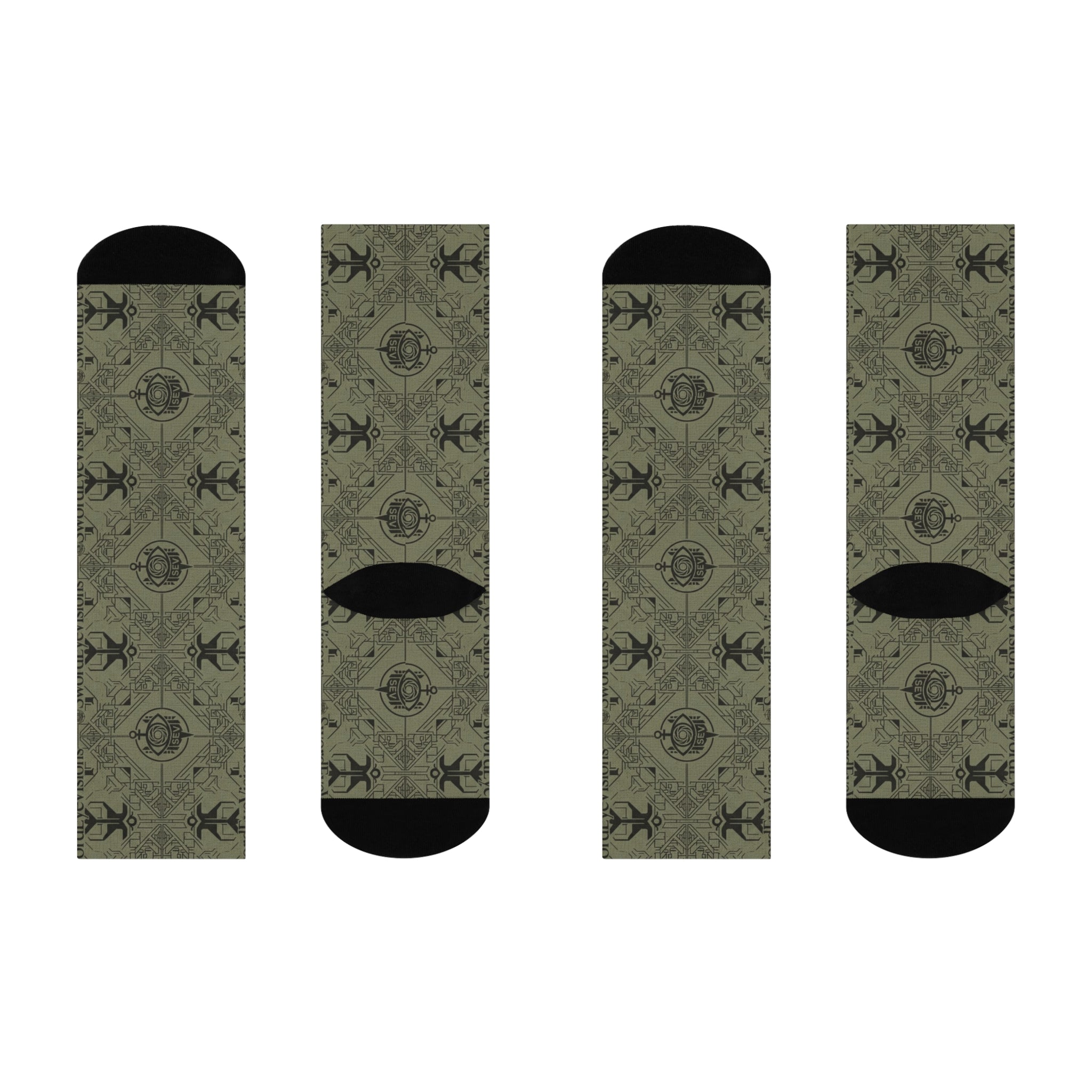 Utility Olive Noir Socks — SEV Overlaid Interlock — alternate view 3 of 4