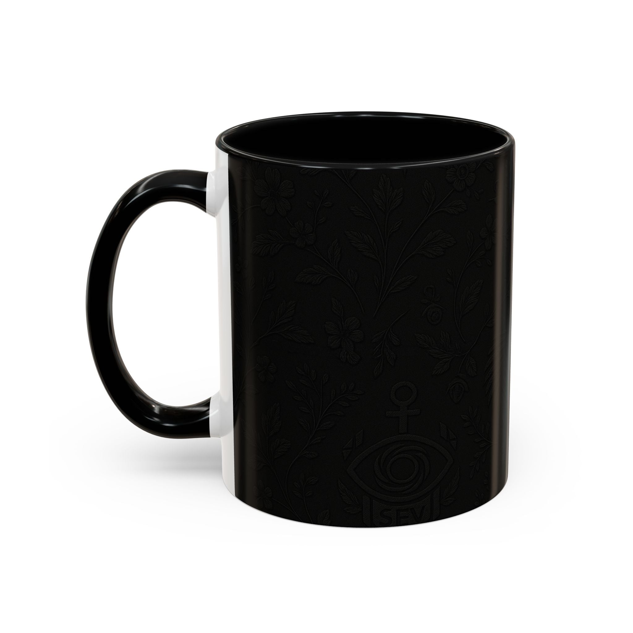 SEV ACCENT COFFEE MUG — NOIR GRAPHITE SUBTLE BOTANICAL — alternate view 20 of 68