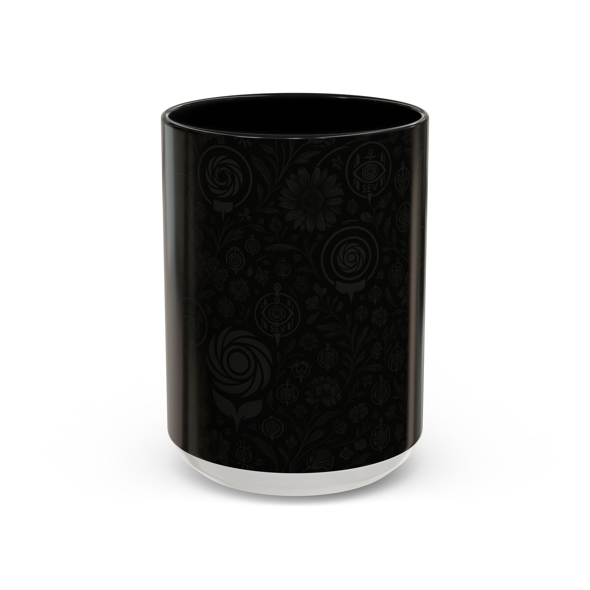 SEV ACCENT COFFEE MUG — COOL NOIR GRAPHITE FLORAL — alternate view 6 of 68