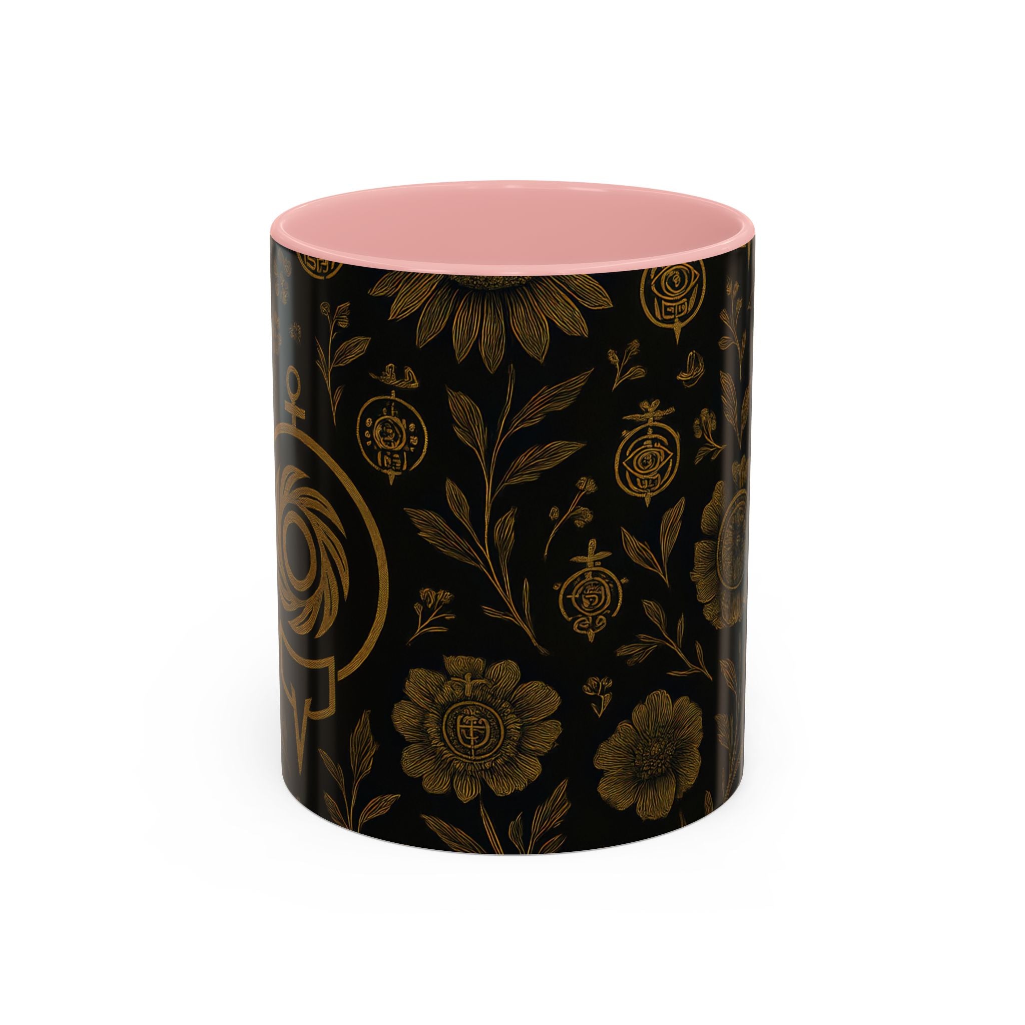 SEV ACCENT COFFEE MUG — NOIR GRAPHITE DEEP ANTIQUE GOLD FLORAL — alternate view 4 of 68
