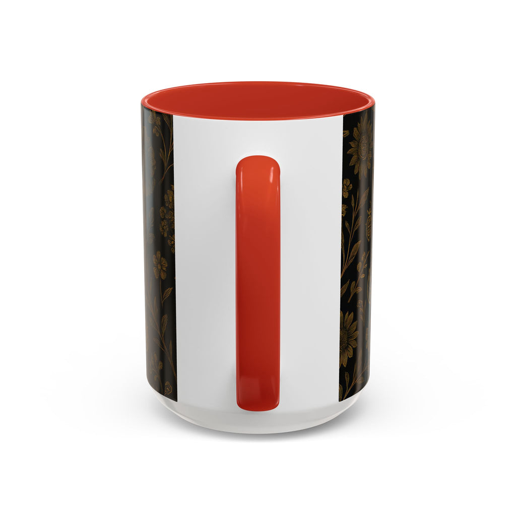 SEV ACCENT COFFEE MUG — NOIR GRAPHITE DEEP ANTIQUE GOLD FLORAL — alternate view 40 of 68