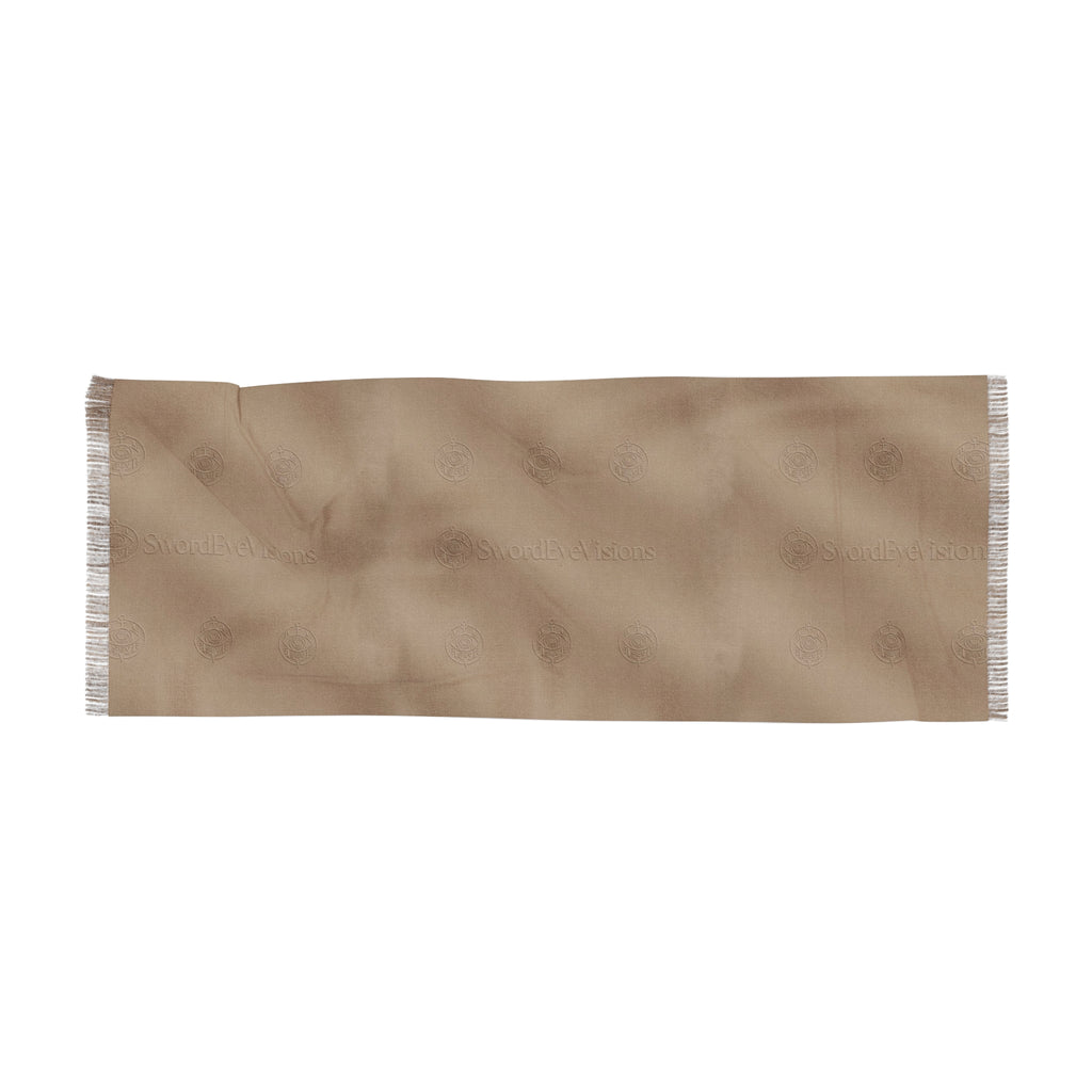 Refined Taupe Neutral Scarf — SEV Raised Relief Pattern — alternate view 2 of 6