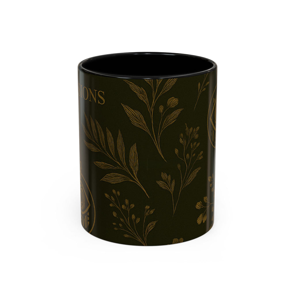 SEV ACCENT COFFEE MUG — DEEP OLIVE GOLD BOTANICAL — alternate view 18 of 68