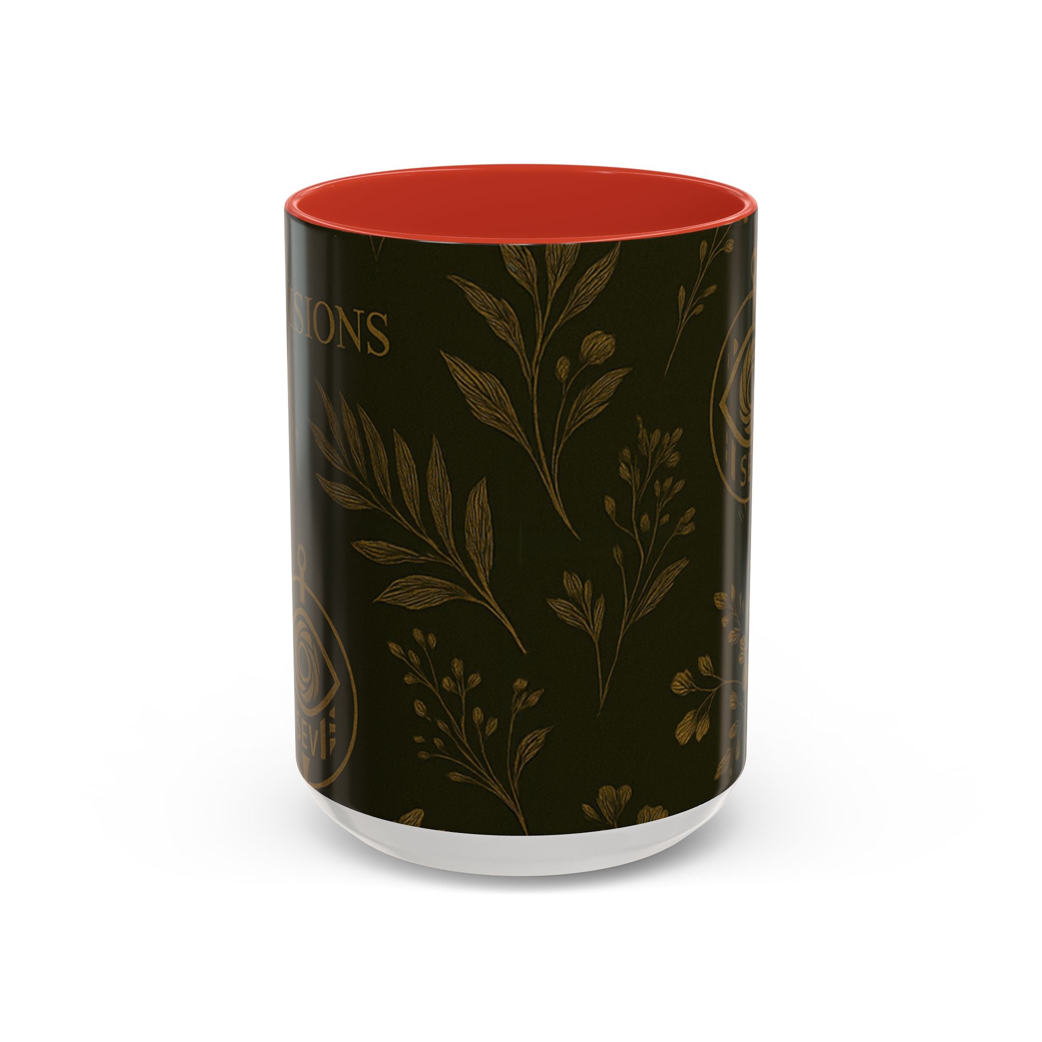 SEV ACCENT COFFEE MUG — DEEP OLIVE GOLD BOTANICAL — alternate view 8 of 68