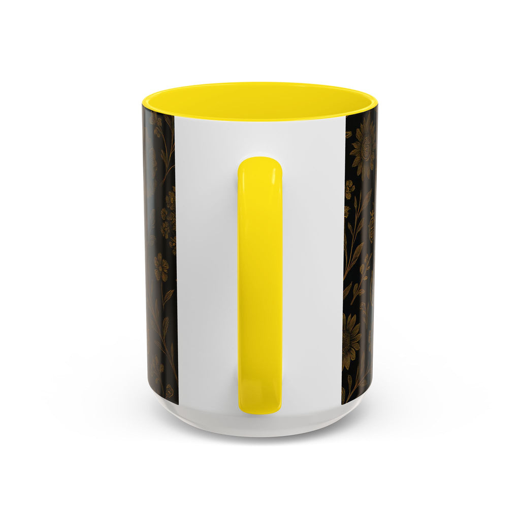SEV ACCENT COFFEE MUG — NOIR GRAPHITE DEEP ANTIQUE GOLD FLORAL — alternate view 58 of 68