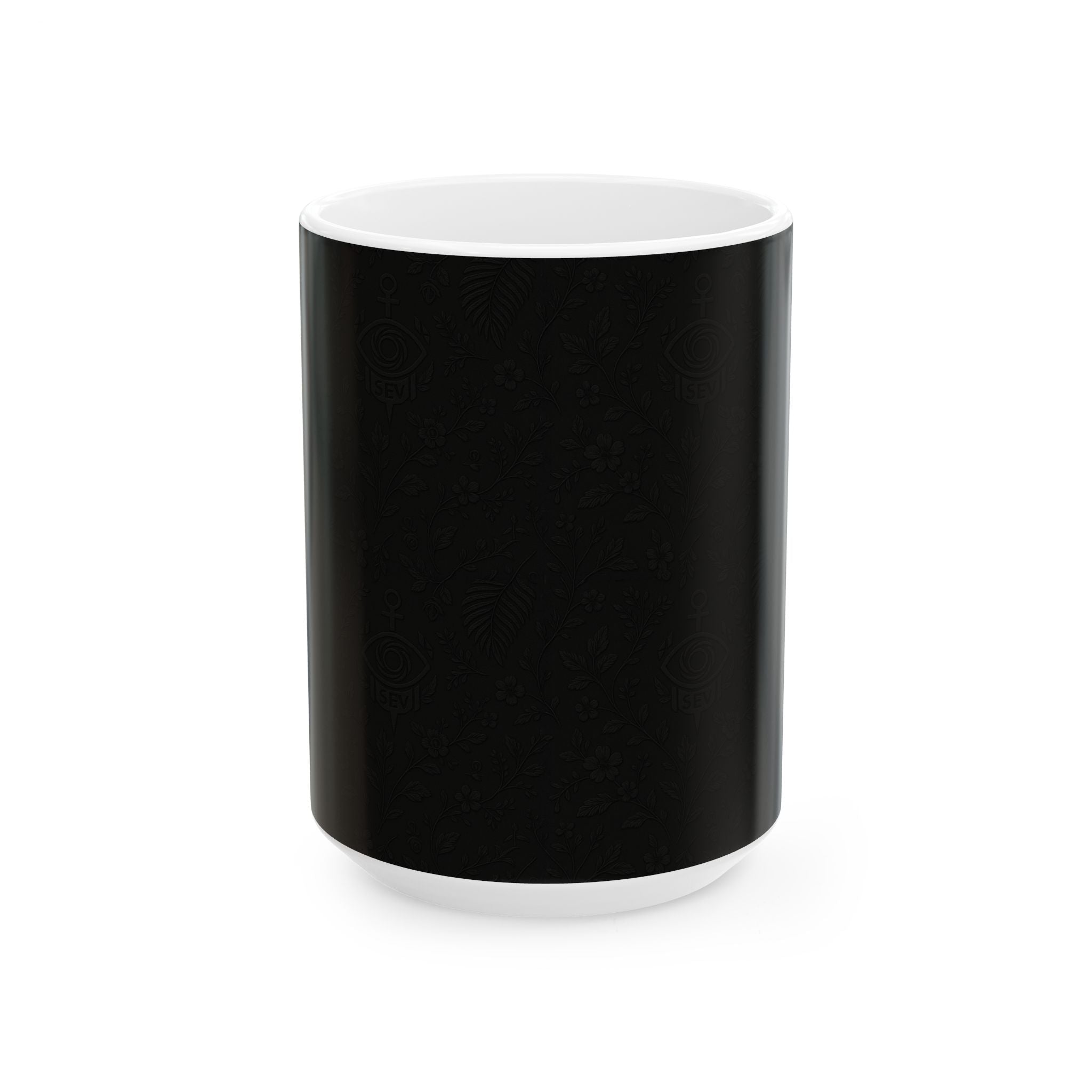 SEV CERAMIC MUG — NOIR GRAPHITE SUBTLE BOTANICAL — alternate view 3 of 7