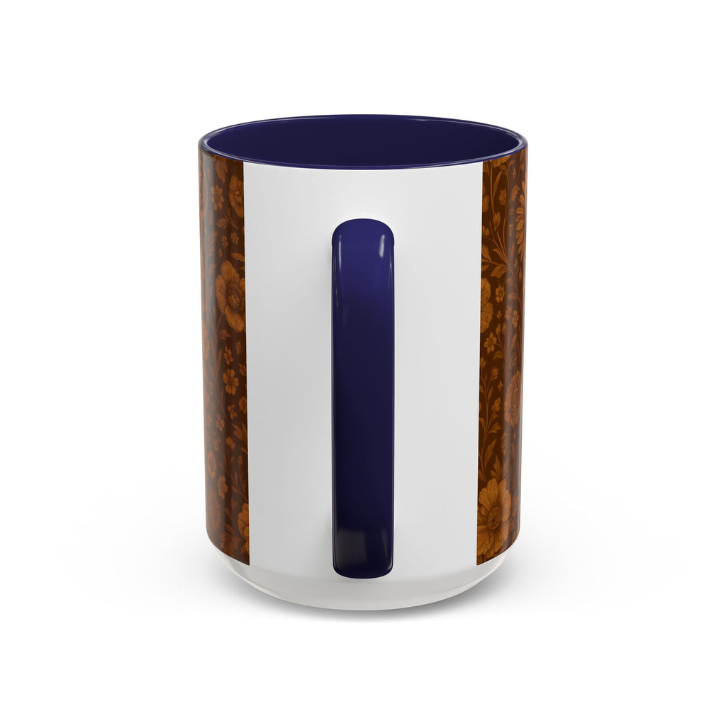 SEV ACCENT COFFEE MUG — BURNT SIENNA OCHRE FLORAL — alternate view 34 of 68