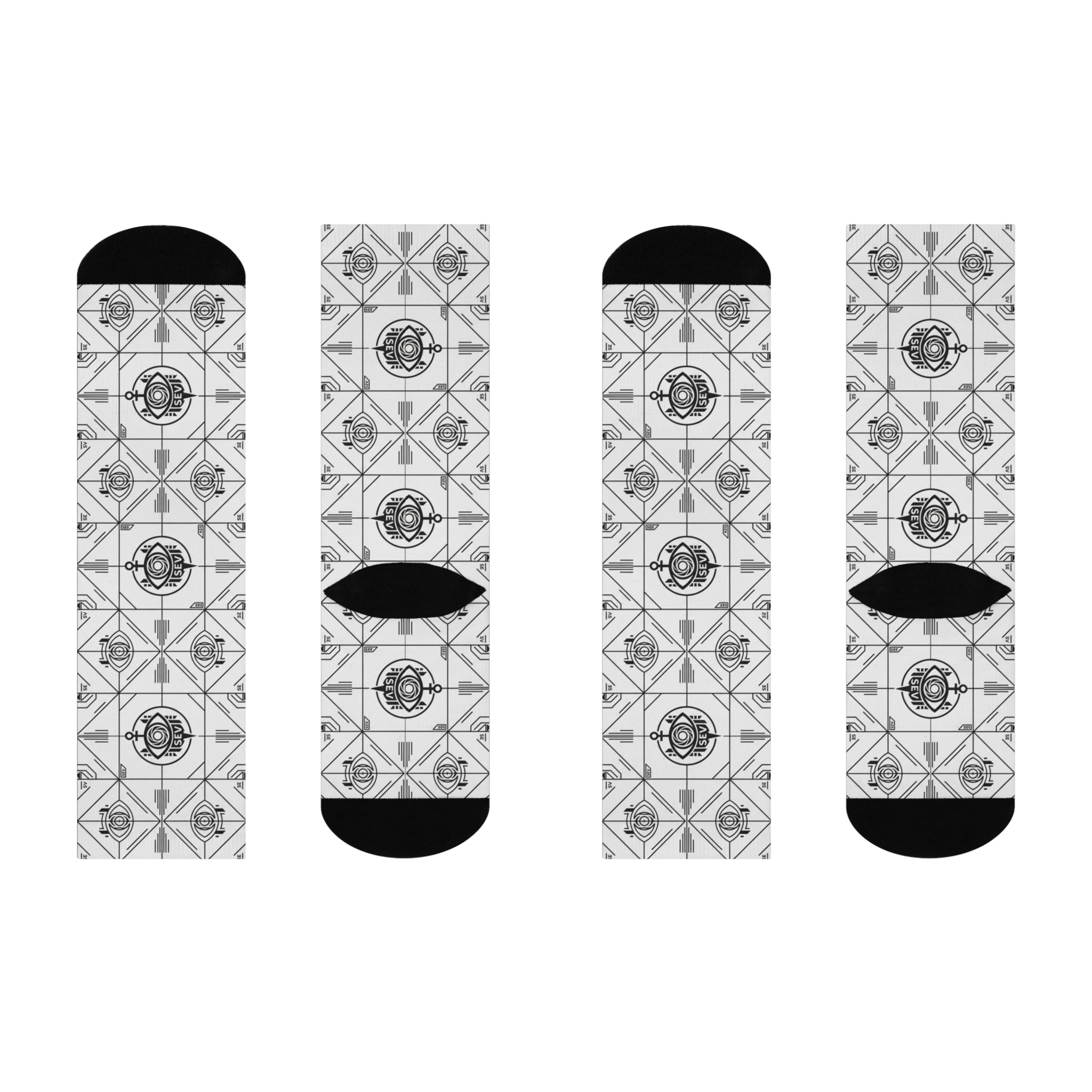 Precision Mono Black Socks — SEV Minimal Line — alternate view 3 of 4