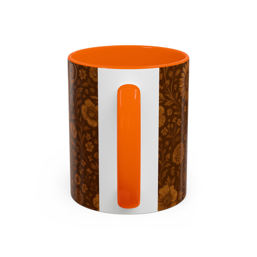 SEV ACCENT COFFEE MUG — BURNT SIENNA OCHRE FLORAL — alternate view 49 of 68
