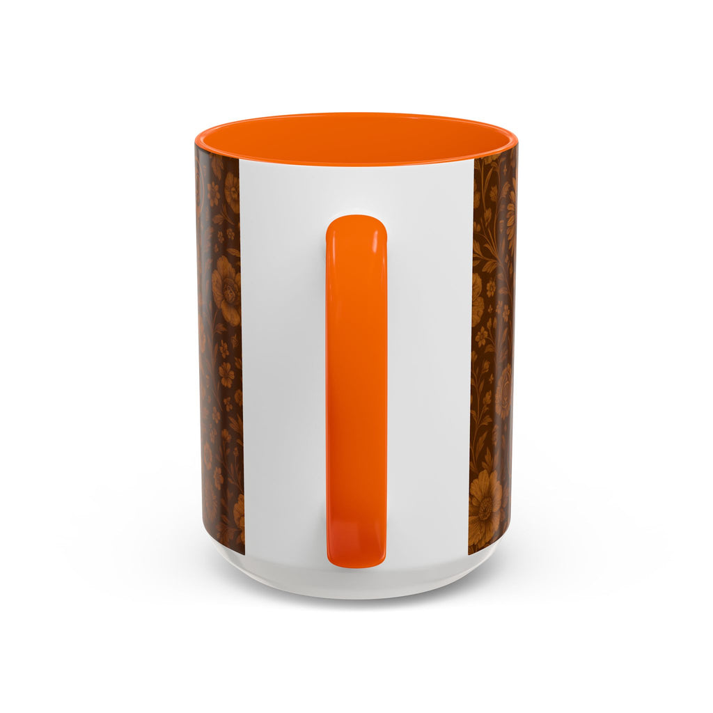SEV ACCENT COFFEE MUG — BURNT SIENNA OCHRE FLORAL — alternate view 55 of 68