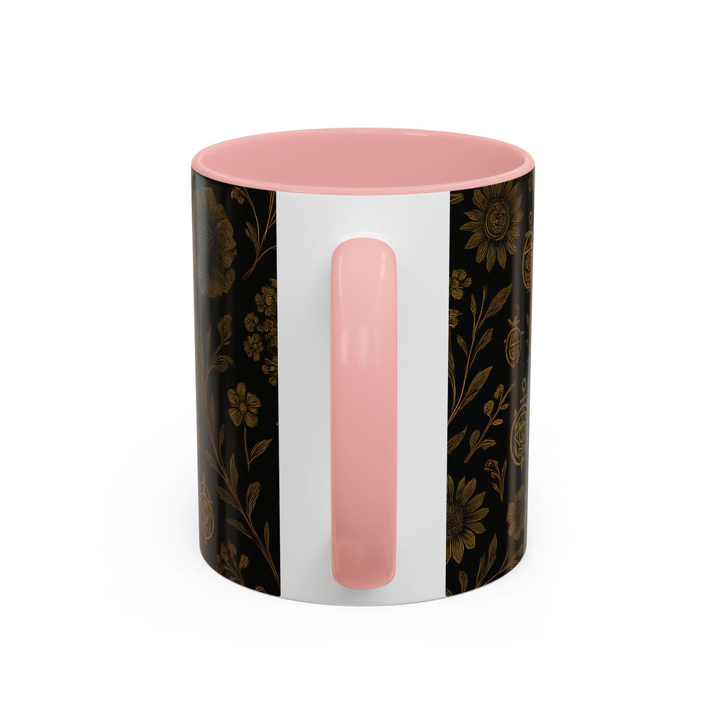 SEV ACCENT COFFEE MUG — NOIR GRAPHITE DEEP ANTIQUE GOLD FLORAL — alternate view 25 of 68