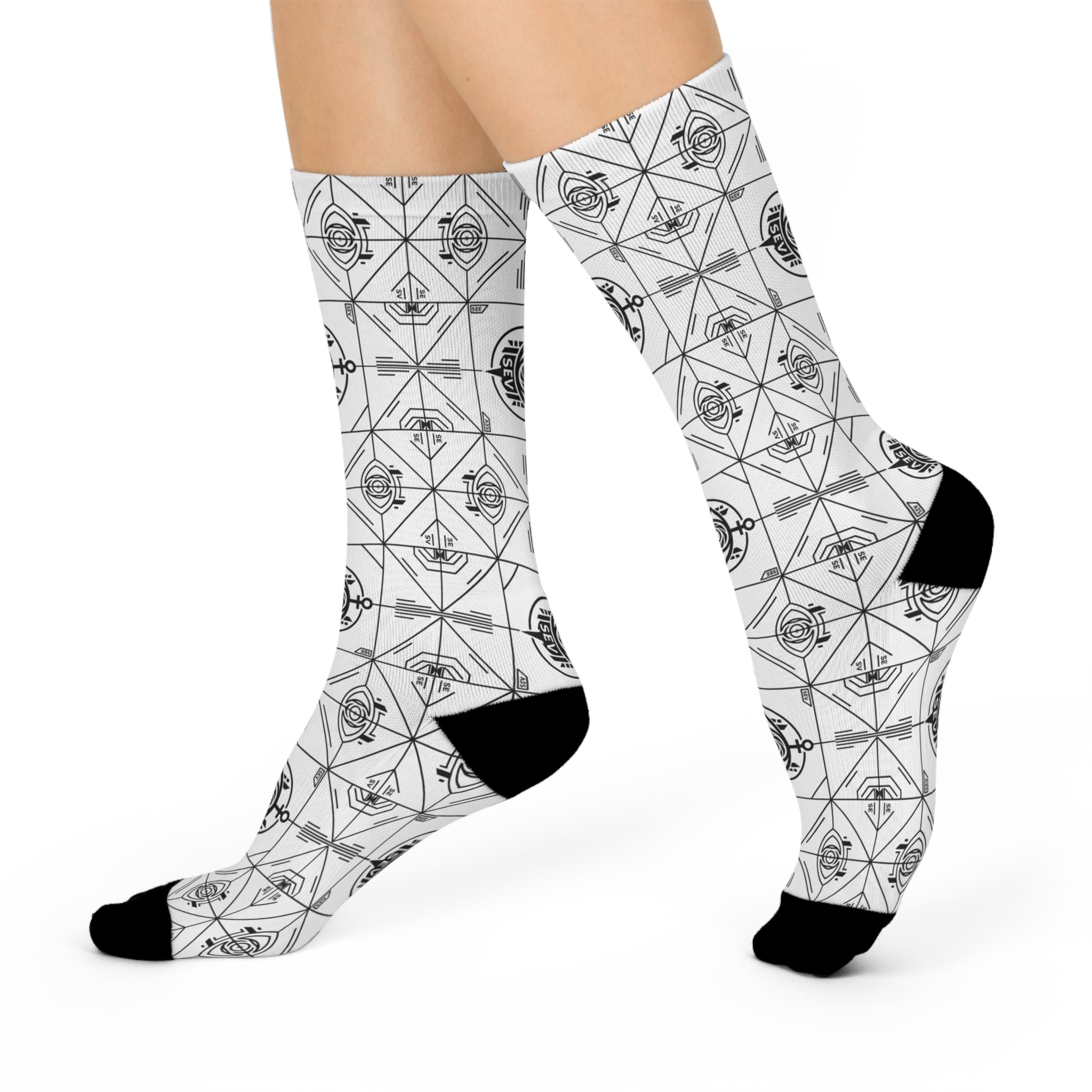 Precision Mono Black Socks — SEV Minimal Line — alternate view 2 of 4
