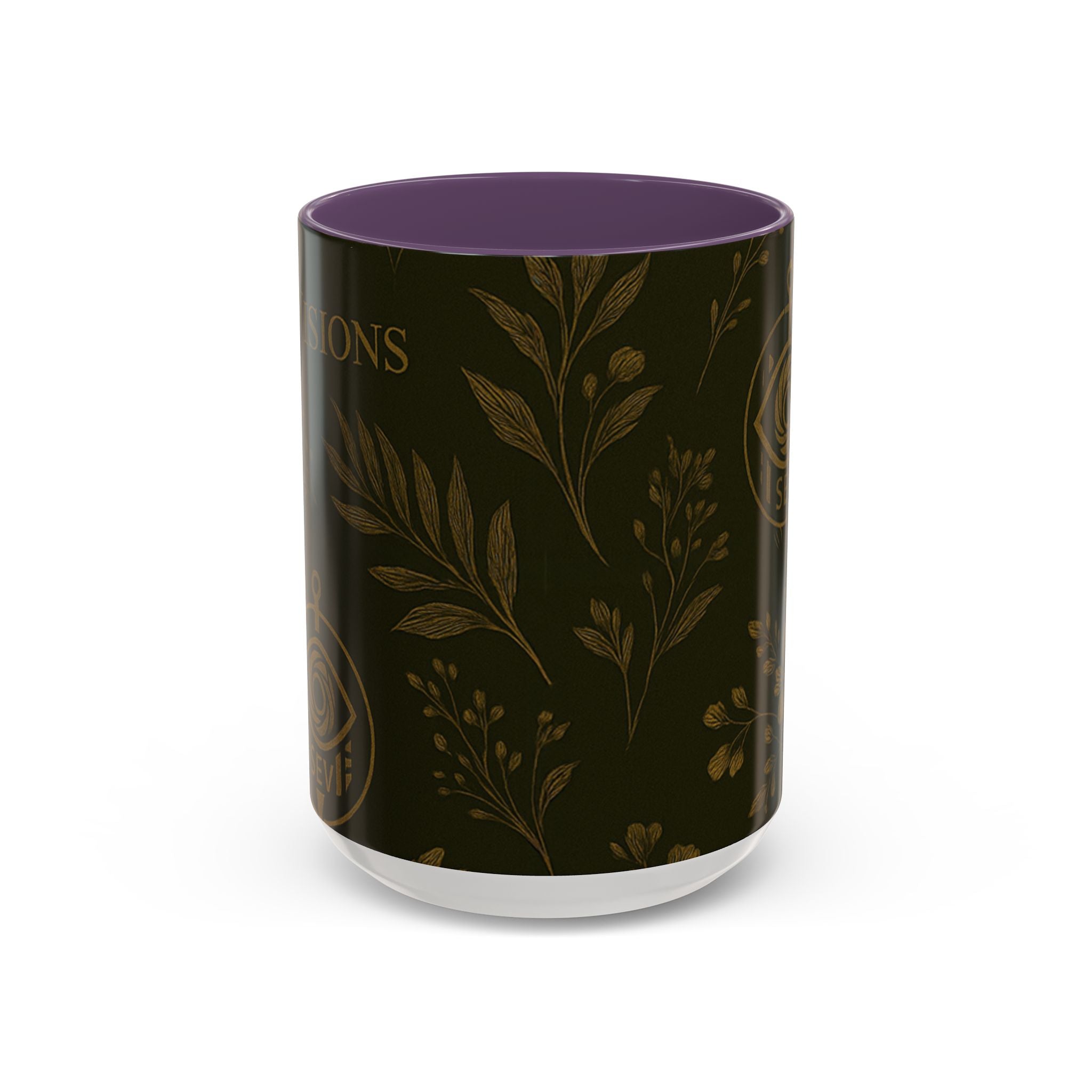 SEV ACCENT COFFEE MUG — DEEP OLIVE GOLD BOTANICAL — alternate view 17 of 68