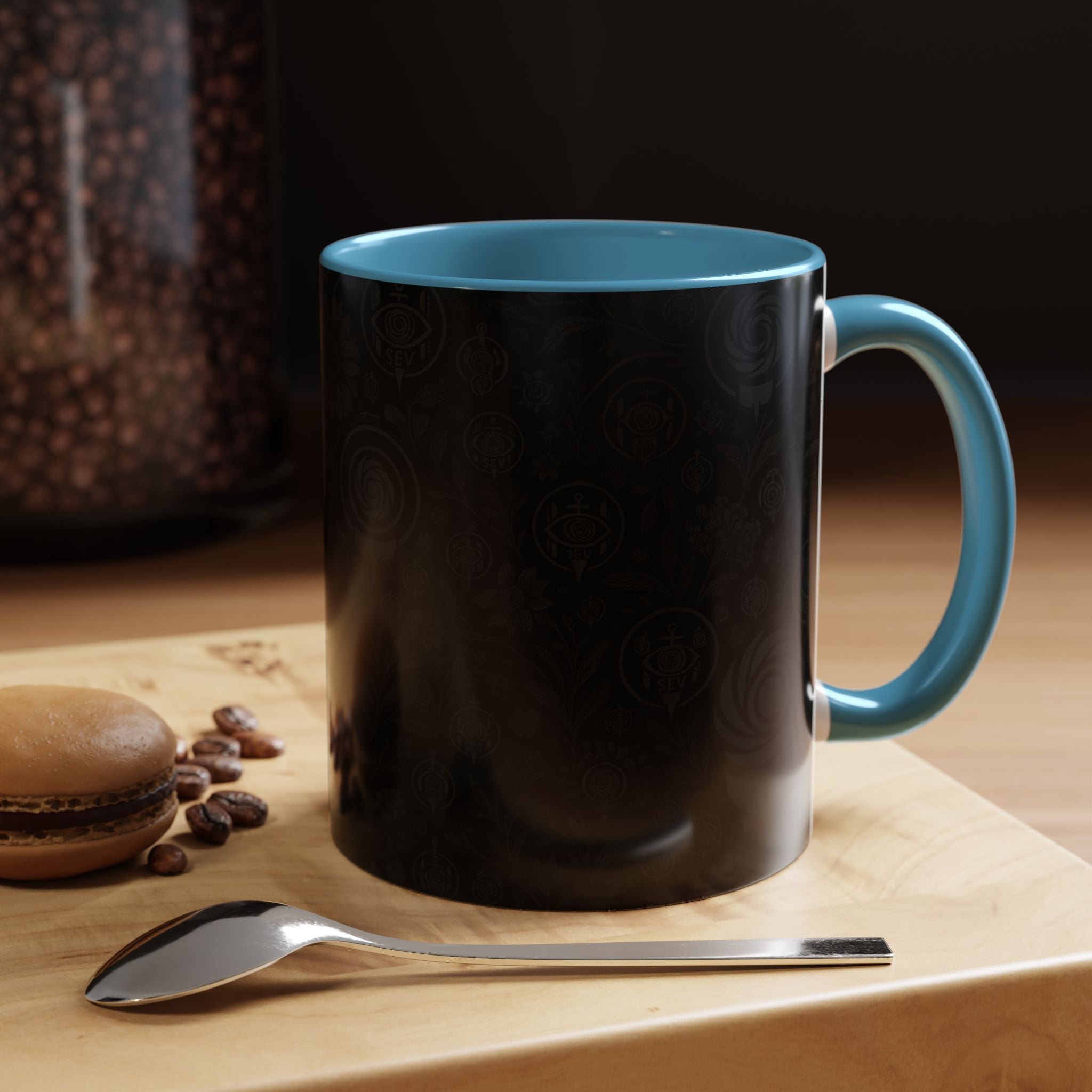 SEV ACCENT COFFEE MUG — COOL NOIR GRAPHITE FLORAL — alternate view 44 of 68