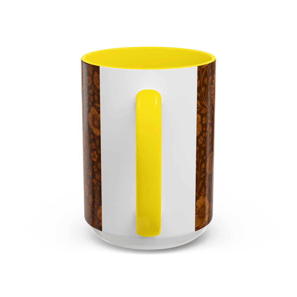 SEV ACCENT COFFEE MUG — BURNT SIENNA OCHRE FLORAL — alternate view 58 of 68