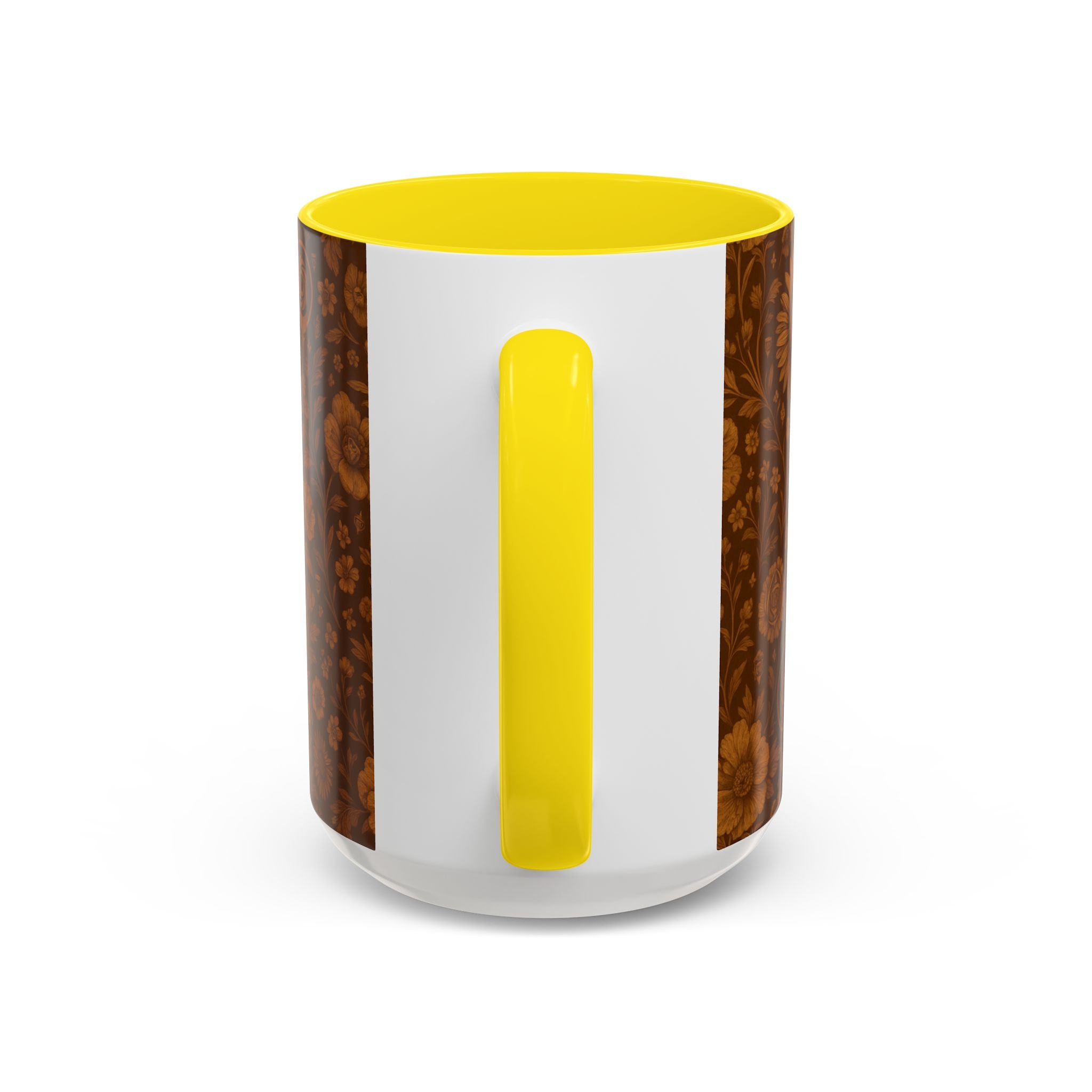 SEV ACCENT COFFEE MUG — BURNT SIENNA OCHRE FLORAL — alternate view 58 of 68