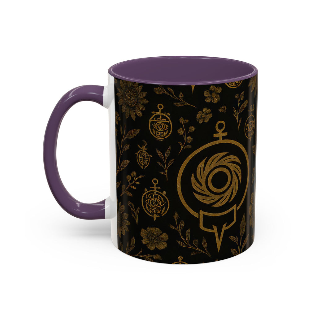 SEV ACCENT COFFEE MUG — NOIR GRAPHITE DEEP ANTIQUE GOLD FLORAL — alternate view 63 of 68