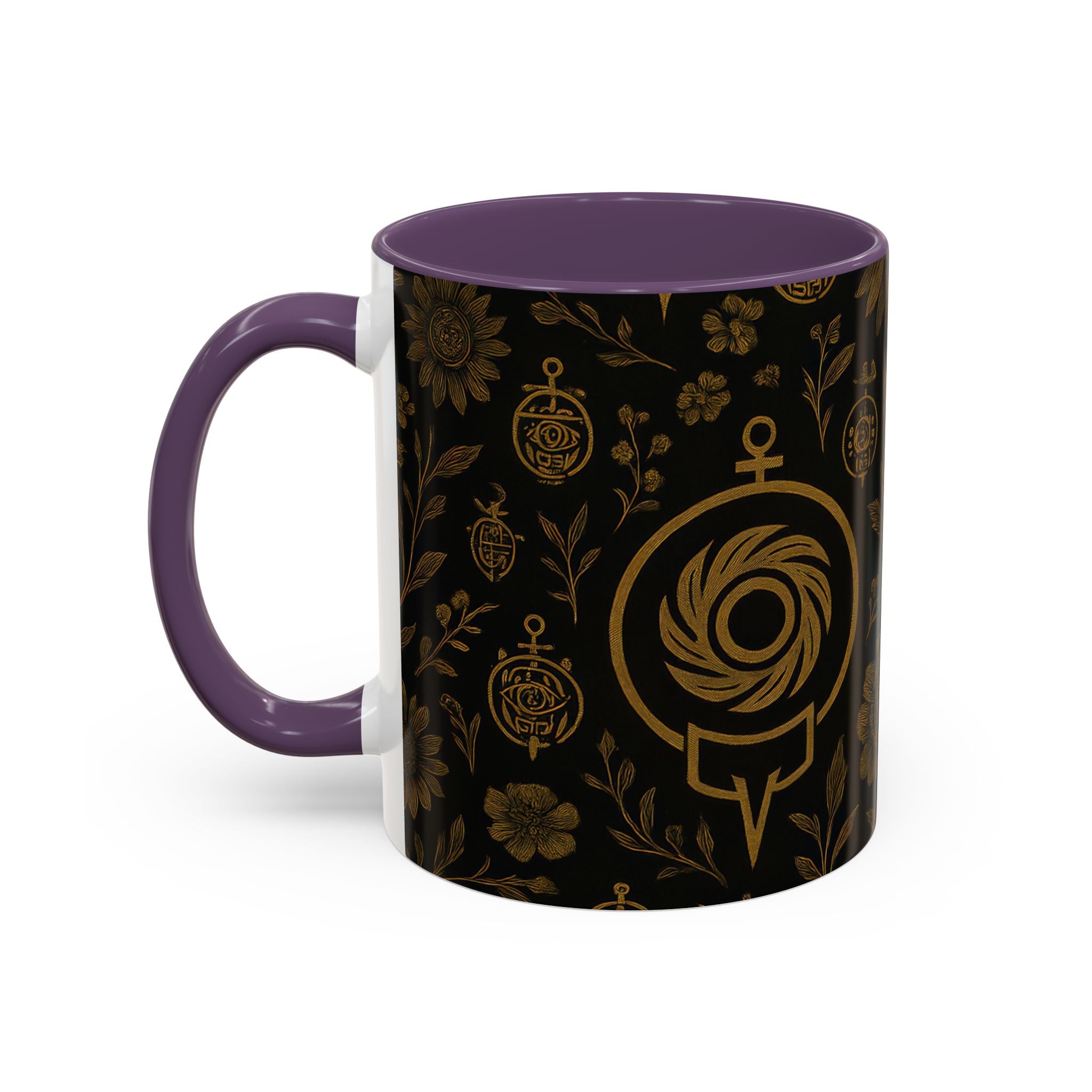 SEV ACCENT COFFEE MUG — NOIR GRAPHITE DEEP ANTIQUE GOLD FLORAL — alternate view 63 of 68