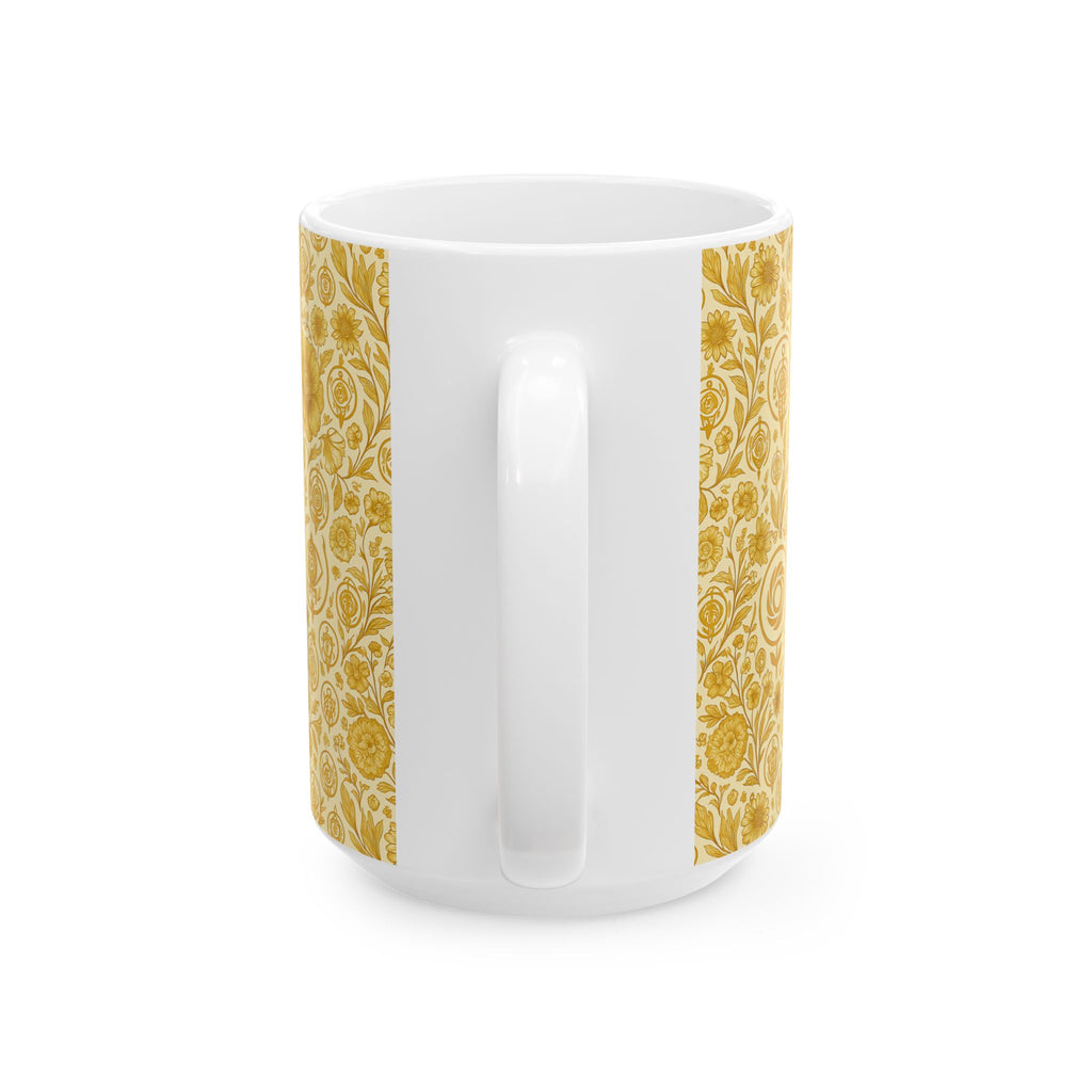 SEV CERAMIC MUG — GOLDCREAM FLORAL (LARGE SCALE) — alternate view 6 of 7