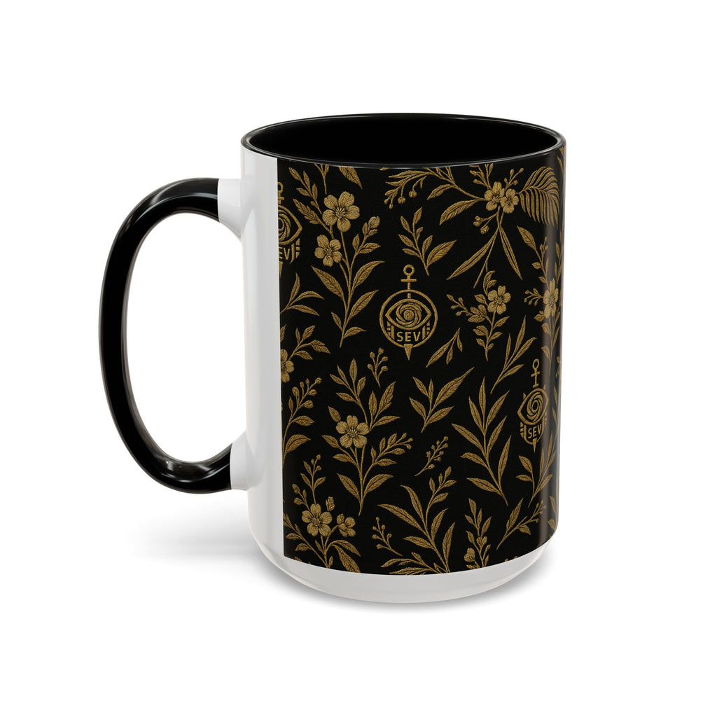 SEV ACCENT COFFEE MUG — TRUE NOIR RICH GOLD BOTANICAL — alternate view 30 of 68