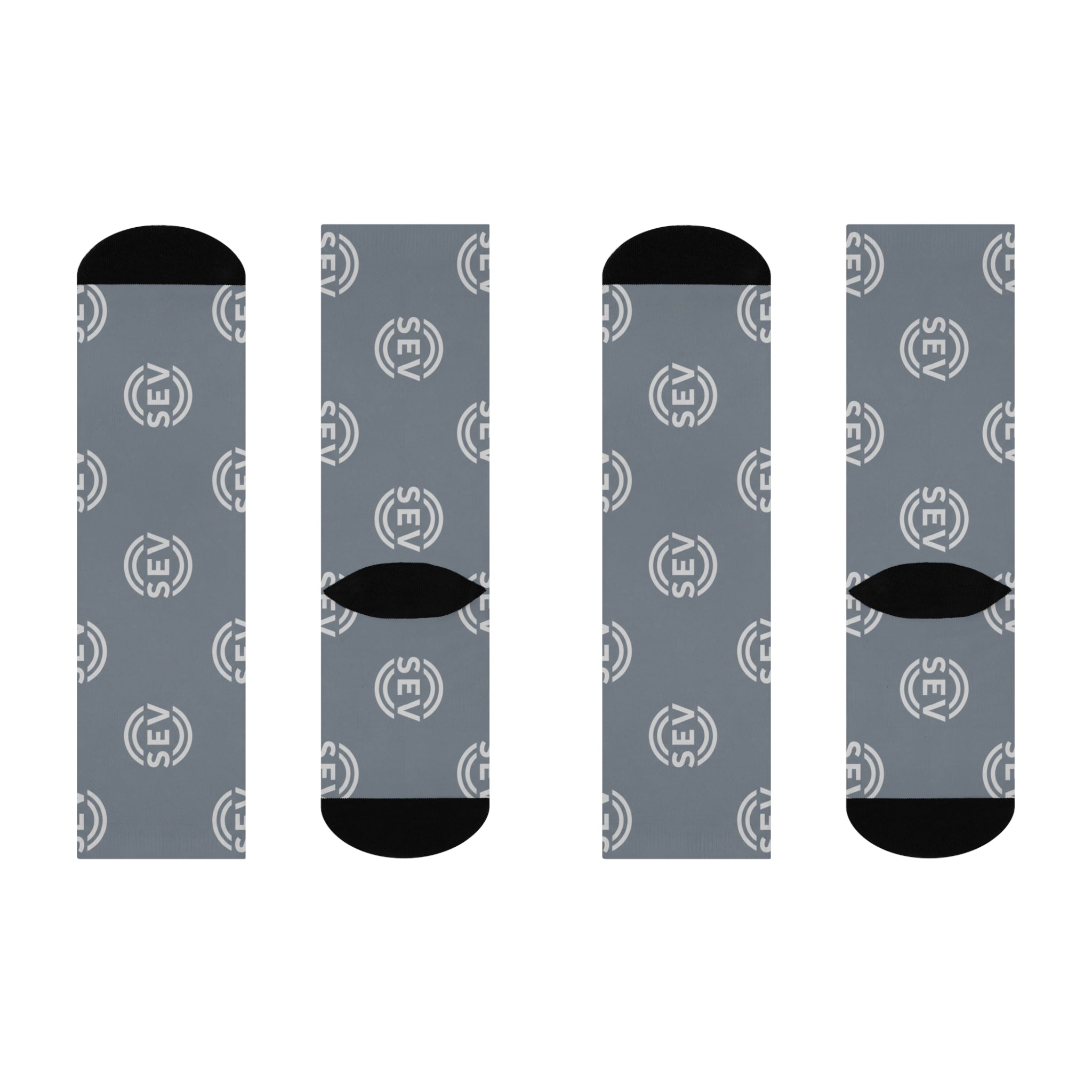 Winter Steel Grey Socks — SEV Grey Monogram — alternate view 3 of 4