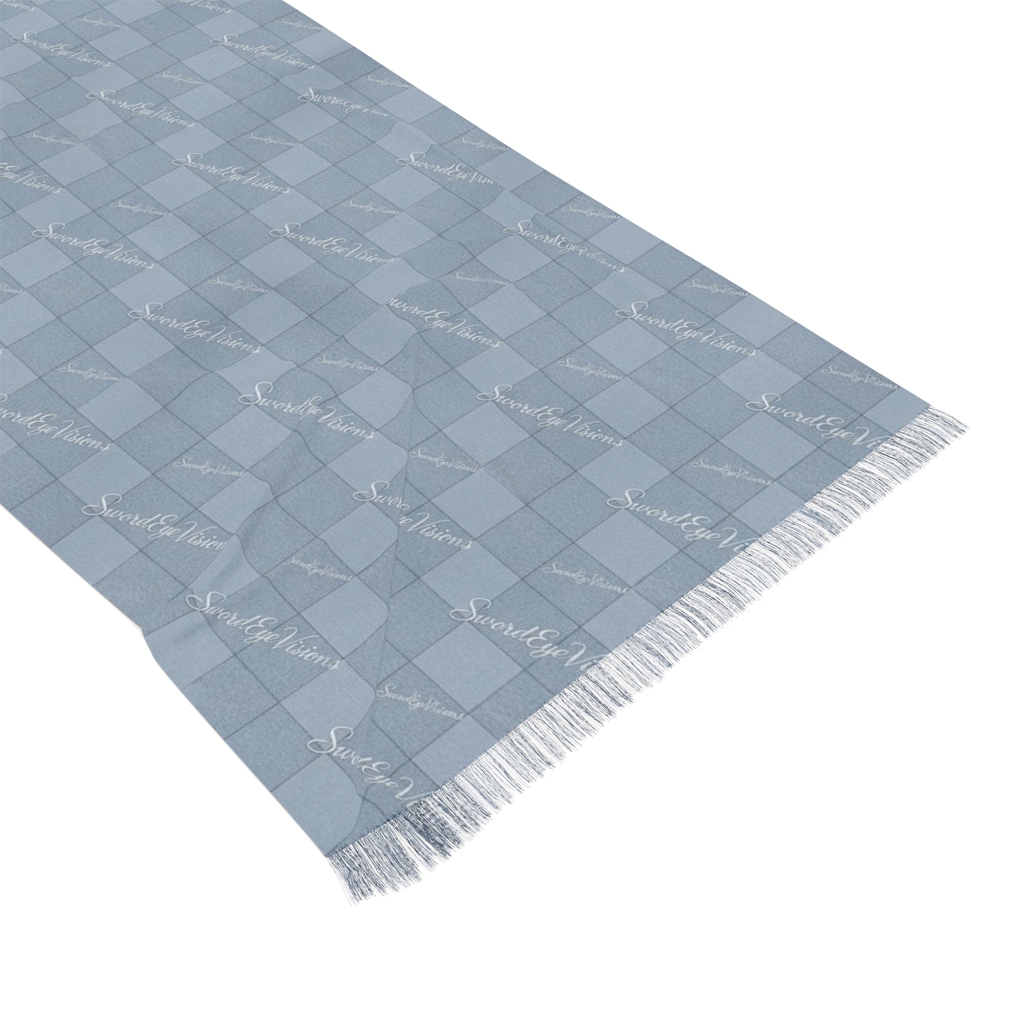 Refined Denim Scarf — SEV Linear Weave Monogram — alternate view 3 of 5