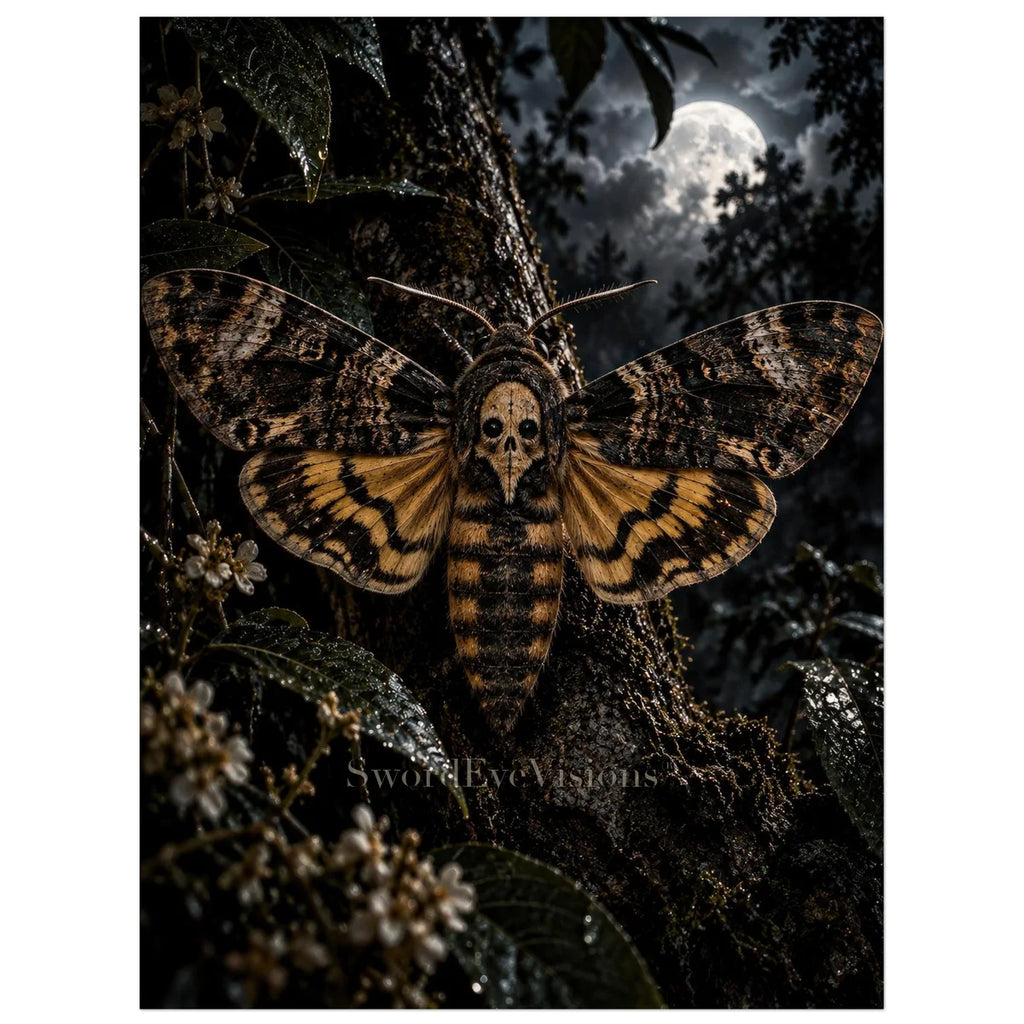 Death's-head Moth unframed fine art print, 30 × 40 cm — protected artwork preview