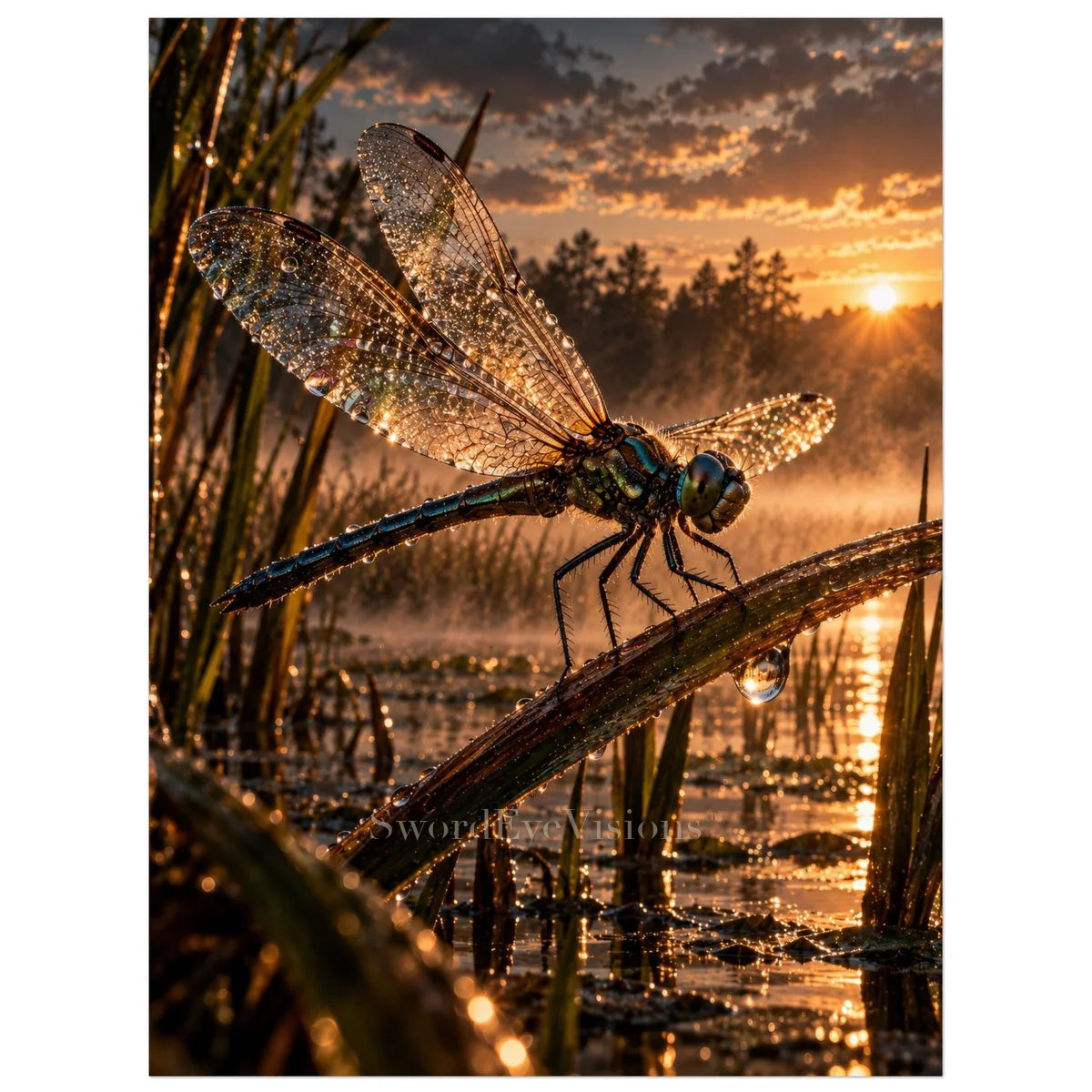 Dragonfly unframed fine art print, 60 × 80 cm — protected artwork preview