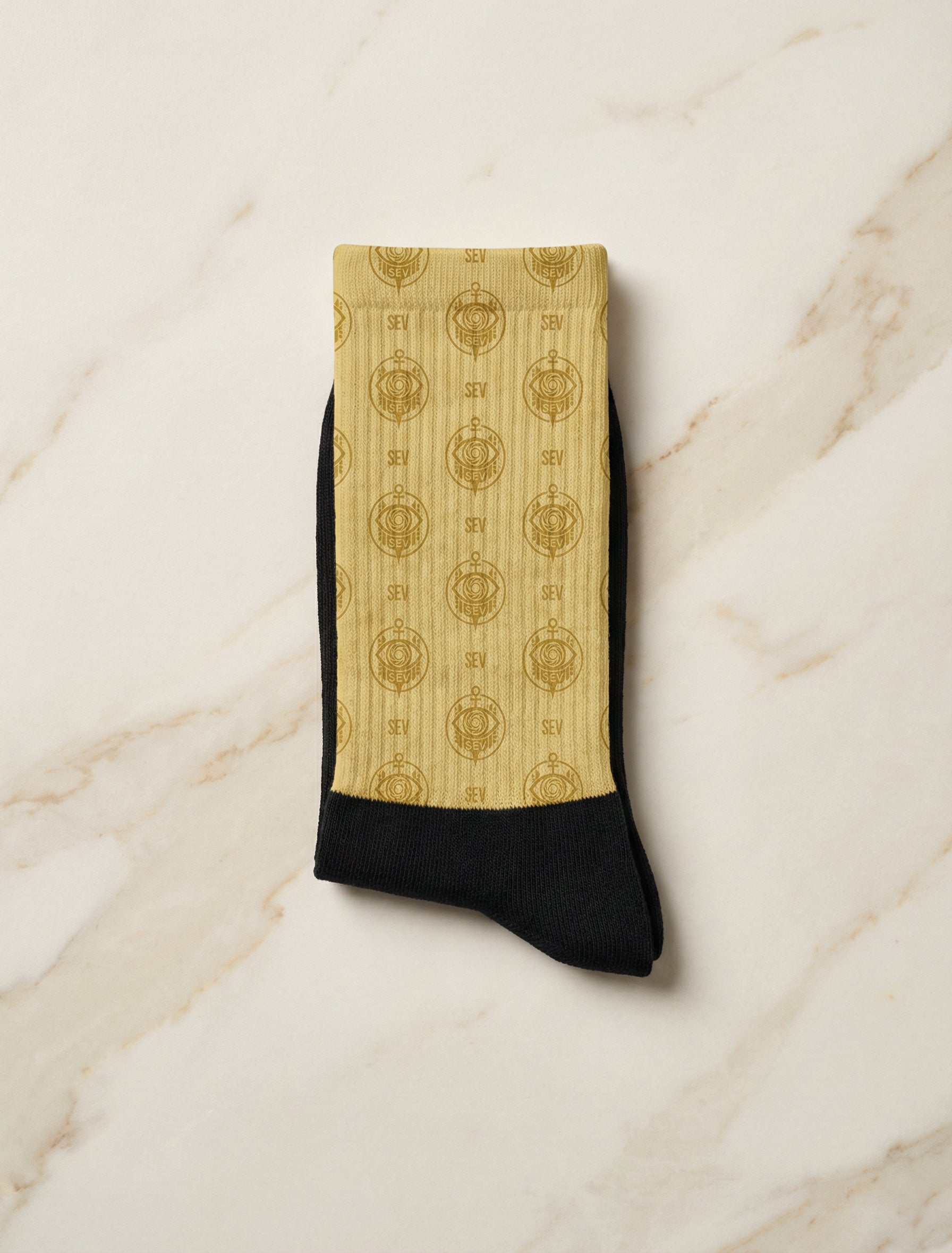 SEV GoldCream Monogram Socks — alternate view 3 of 5