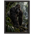 Gorilla in a premium black wooden frame, 30 × 40 cm — protected artwork preview