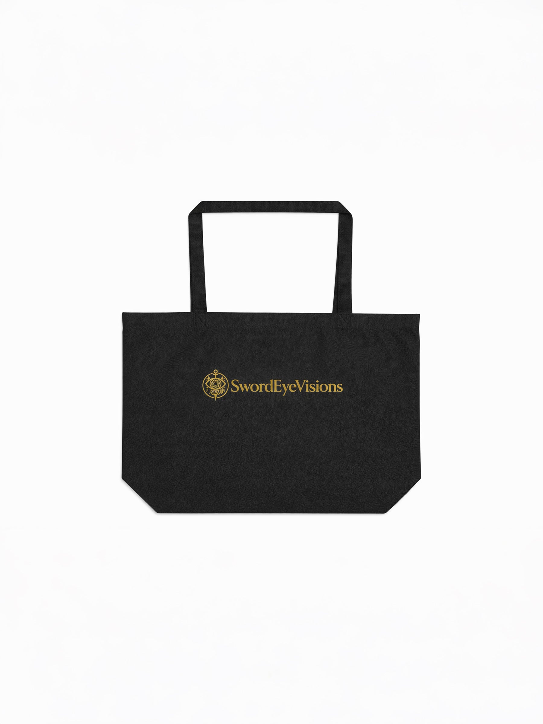 SEV GoldCream Wordmark Line Tote Bag – Muted Black Edition — alternate view 1 of 5