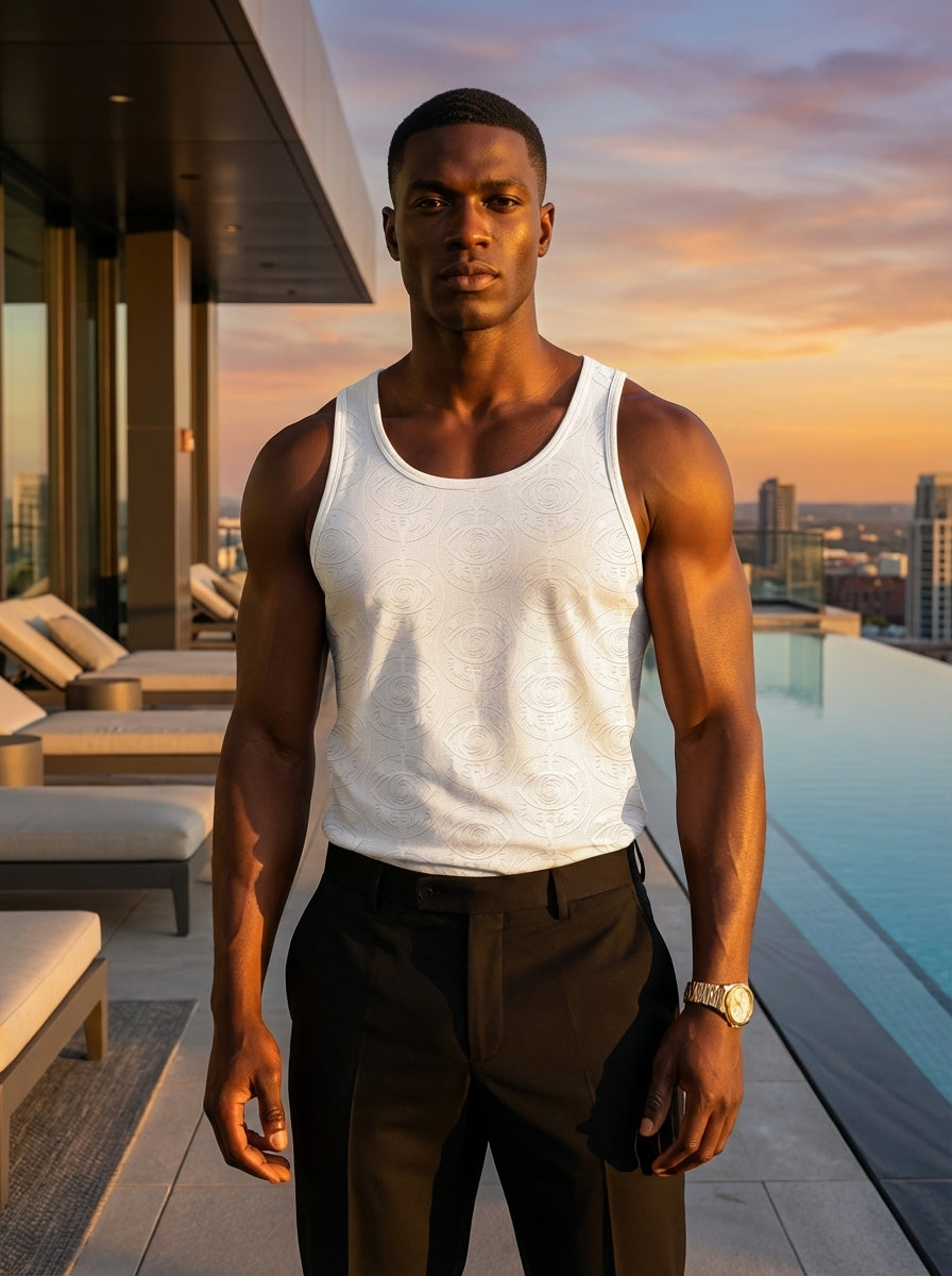 SEV White Monogram Tank — alternate view 2 of 5
