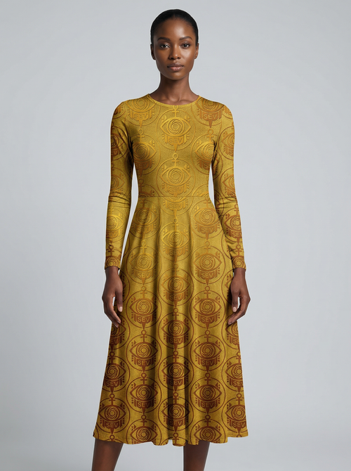 GoldCream MetallicLuxe Midi Dress — alternate view 1 of 4