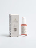 Peptide Anti-Aging Serum — 30 ml SEV Apothecary pump bottle beside its cream carton, both front-facing, showing the SwordEyeVisions sigil above The Face Composition, on a plain studio background.