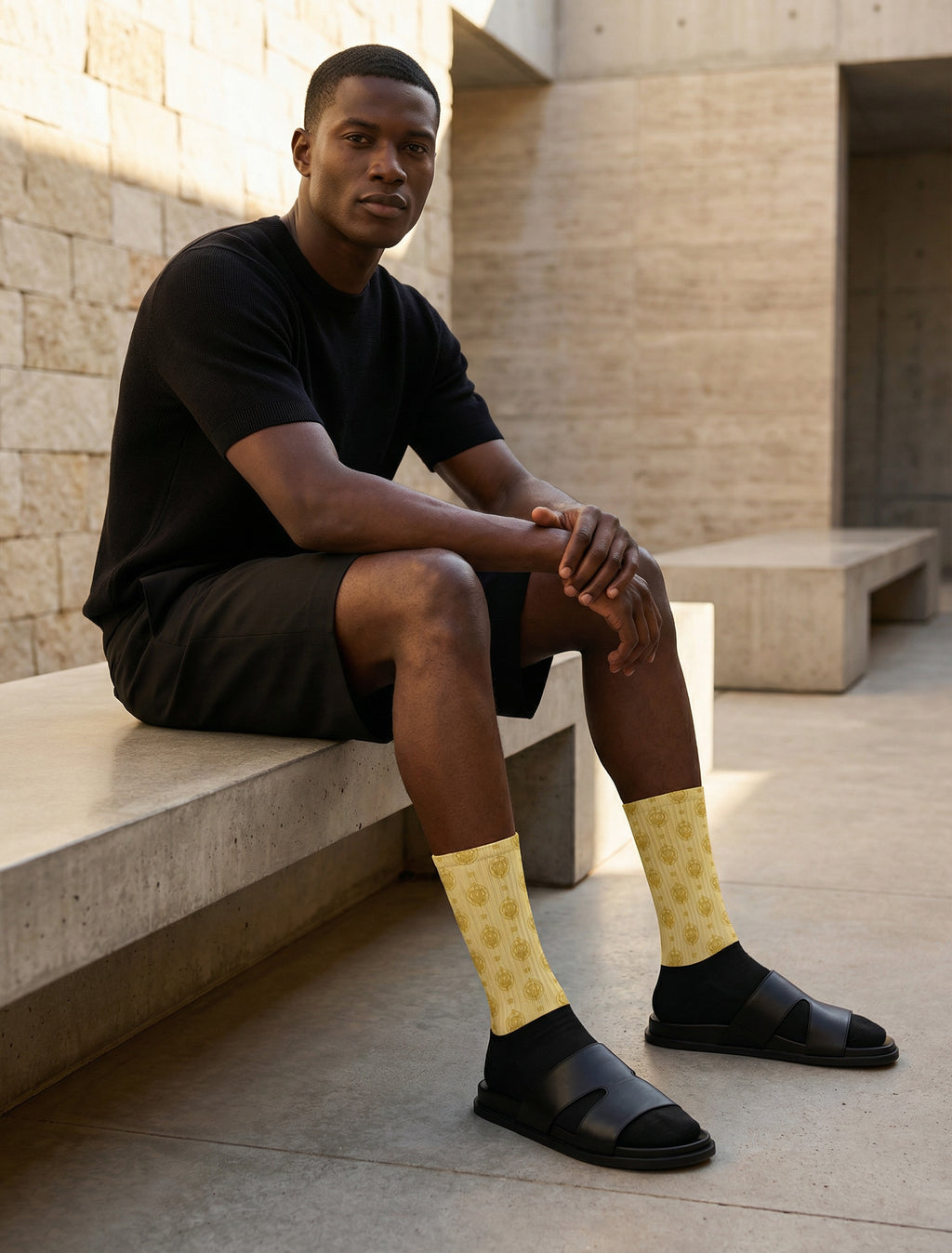 SEV GoldCream Monogram Socks — alternate view 2 of 5