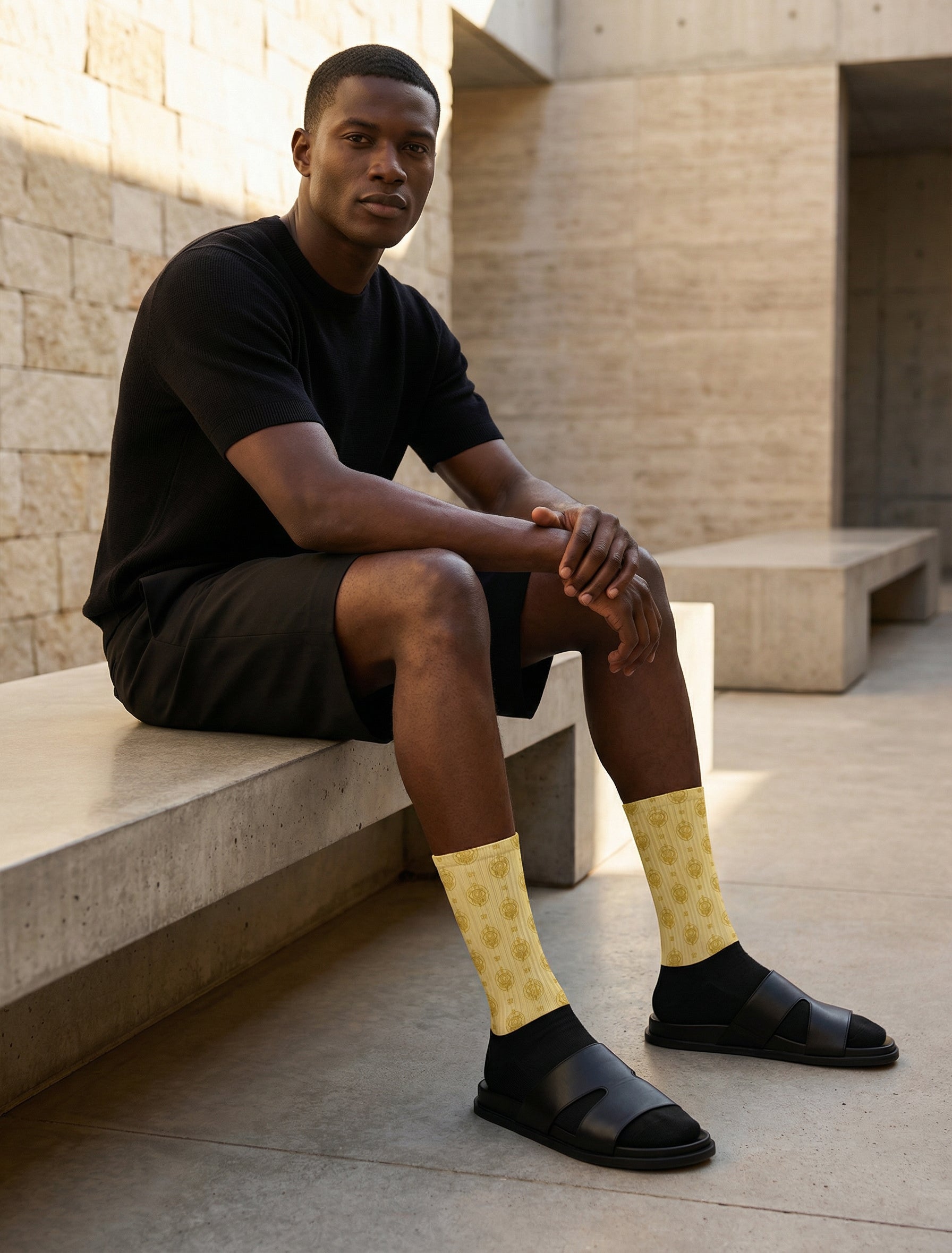 SEV GoldCream Monogram Socks — alternate view 2 of 5