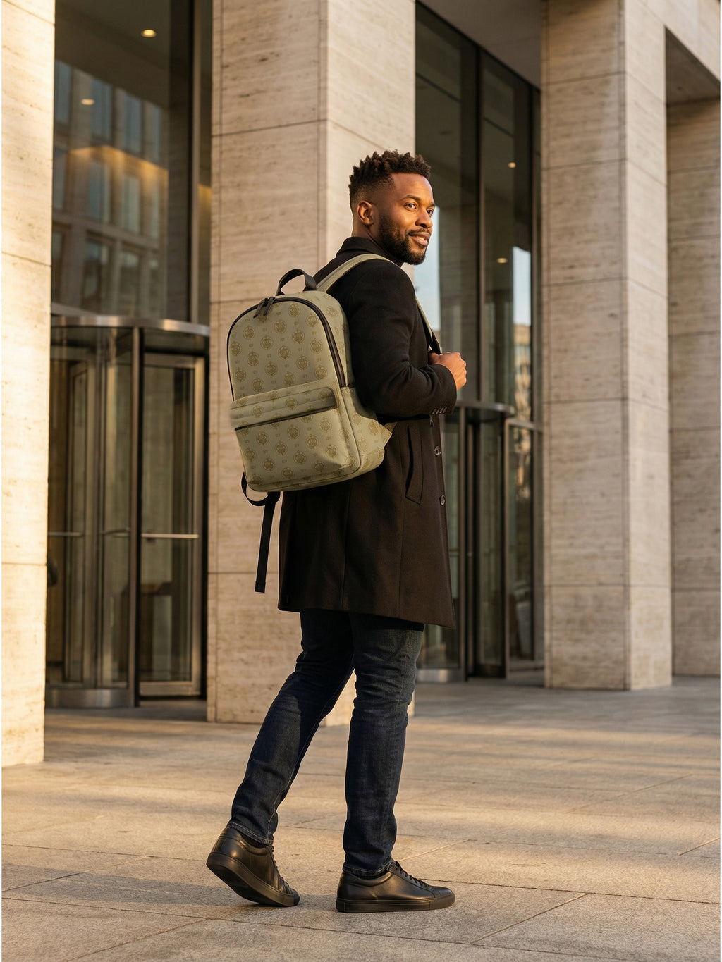 SEV GoldCream Monogram Backpack – Matte Black Edition — alternate view 2 of 3