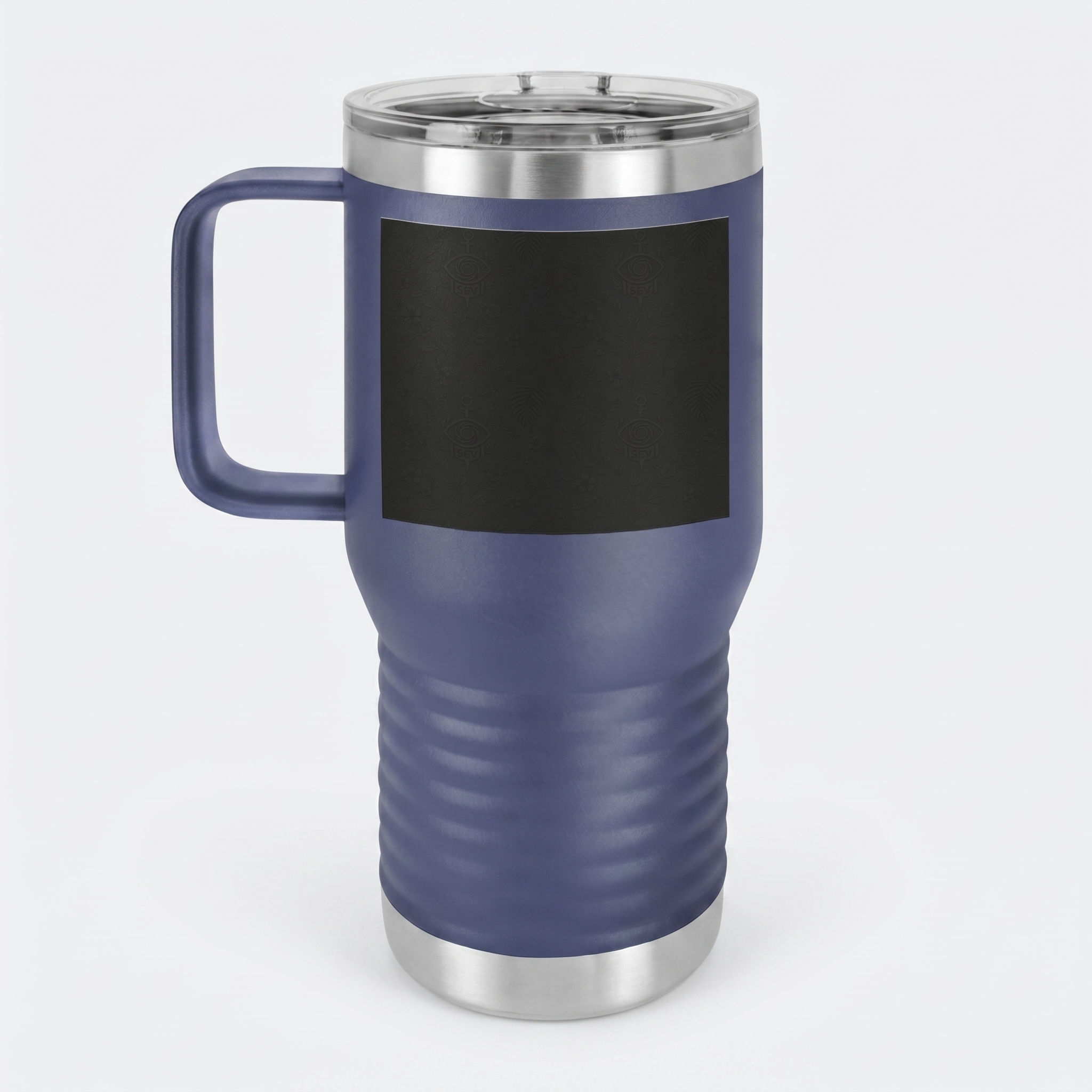 SEV TRAVEL MUG WITH HANDLE — NOIR GRAPHITE SUBTLE BOTANICAL — alternate view 4 of 7