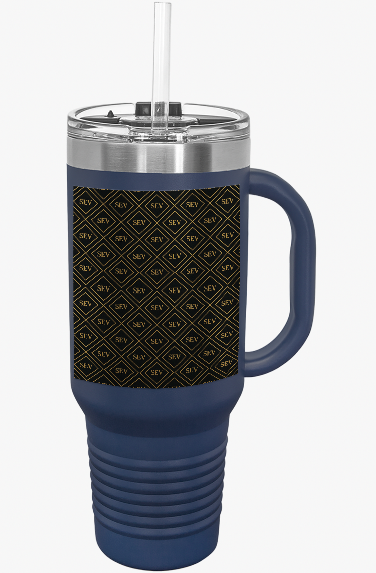 SEV INSULATED TRAVEL MUG WITH HANDLE — NOIR GRAPHITE DIAMOND MONOGRAM — alternate view 9 of 10