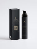 Hyaluronic Acid Face Cream for Men — 50 ml airless pump bottle beside its near-black SEV Apothecary carton, The Grooming Composition, on a plain studio background.