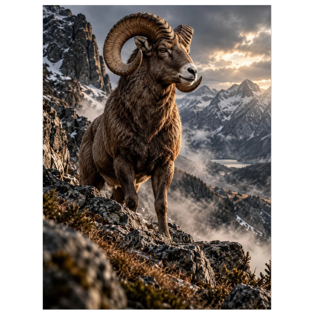 Ram unframed fine art print, 30 × 40 cm — protected artwork preview