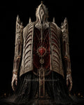 Cathedral of Flesh — ivory and crimson architectural horror artwork on noir; protected Poster Edition preview